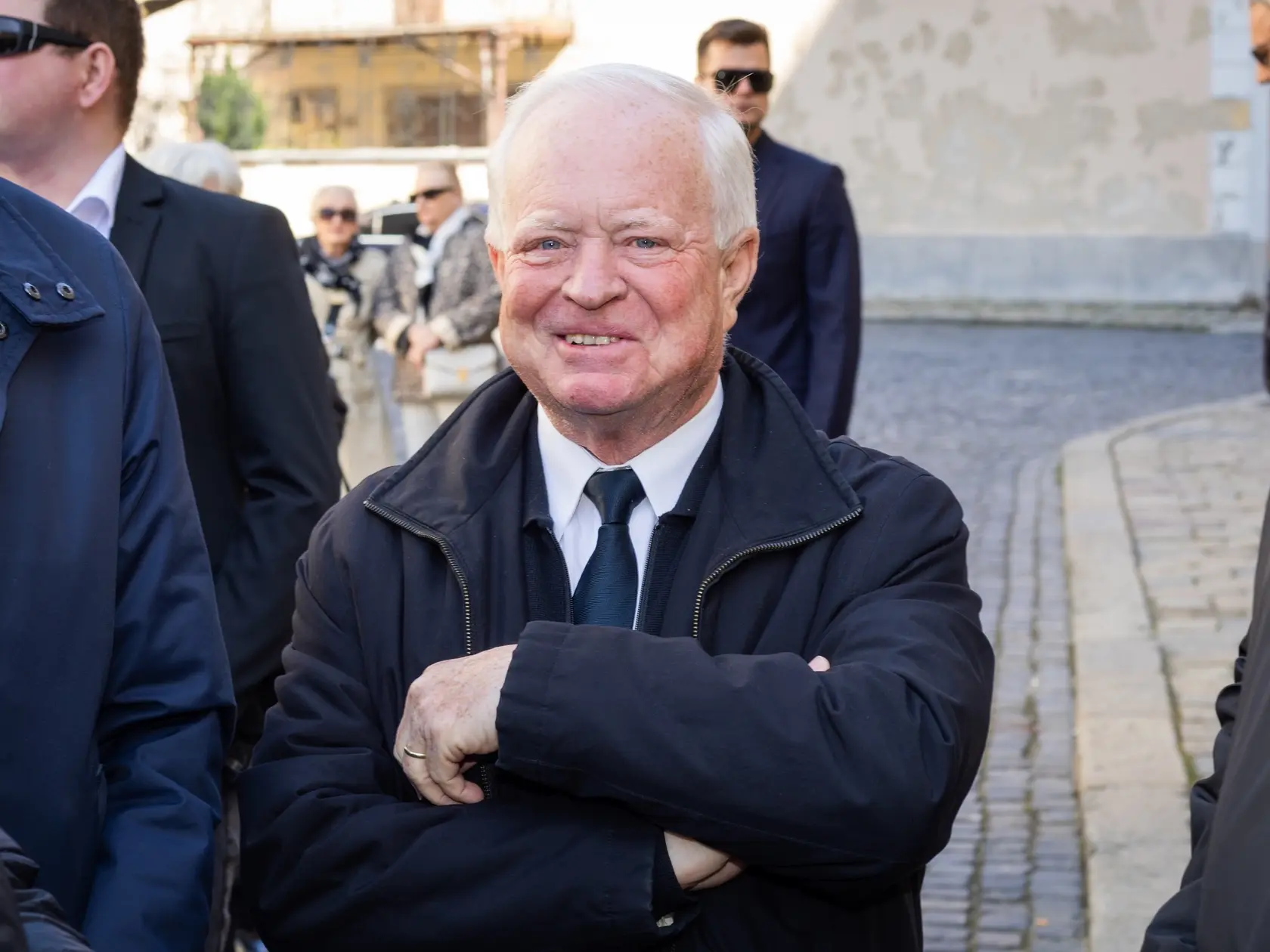 Pohreb Štefana Kvietika. Na snímke Jozef Migaš.