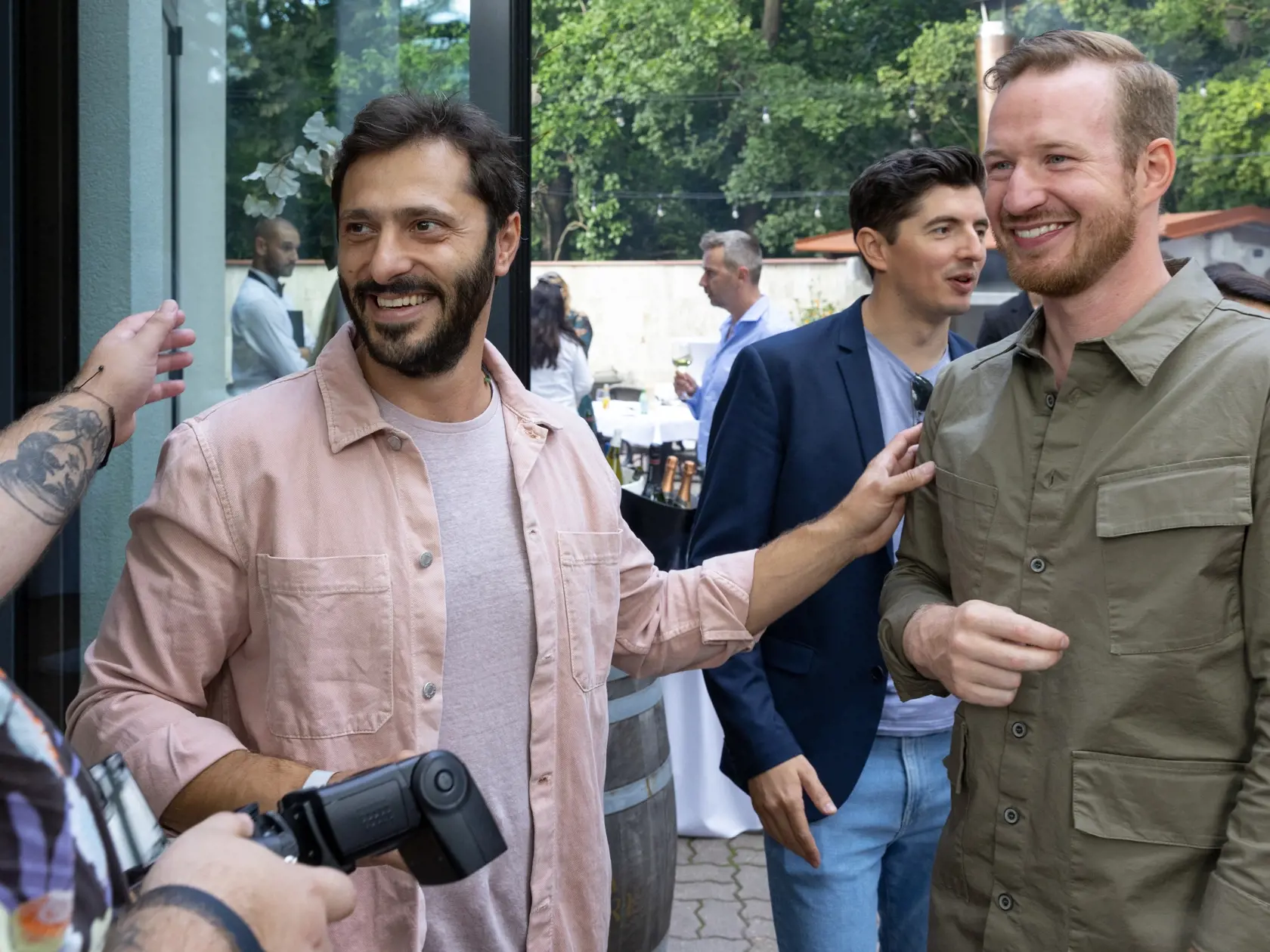 TV JOJ Summer Party - Letná média party televízie JOJ.  Na snímke je Tomáš Turek, Roman Poláčik a Braňo Deák.