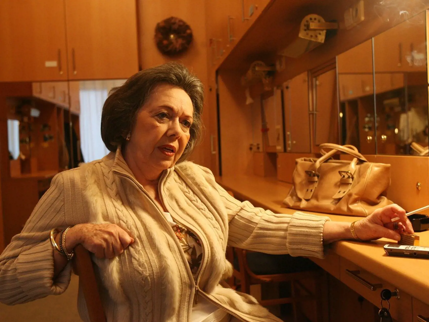 Jiřina Jirásková v šatni pražského Divadla na Vinohradoch, v ktorom odohrala vyše 60 sezón!

