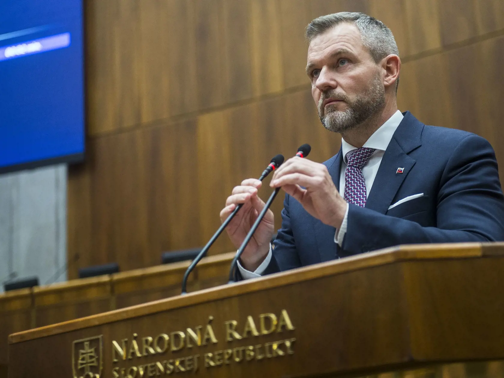 Na snímke novozvolený predseda NR SR Peter Pellegrini (Hlas-SD) počas ustanovujúcej schôdze Národnej rady Slovenskej republiky (NR SR) IX. volebného obdobia 25. októbra 2023 v Bratislave.