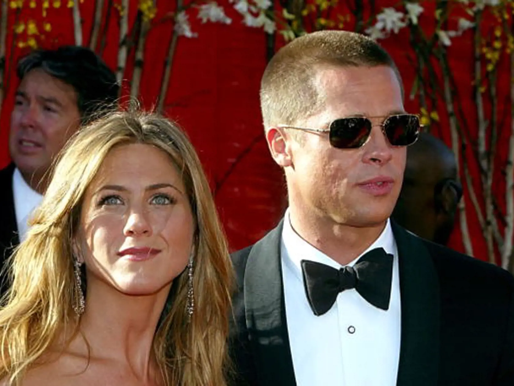 LOS ANGELES - SEPTEMBER 19:  Actress Jennifer Aniston and Actor/husband Brad Pitt attend the 56th Annual Primetime Emmy Awards on September 19, 2004 at the Shrine Auditorium, in Los Angeles, California. (Photo by Kevin Winter/Getty Images)