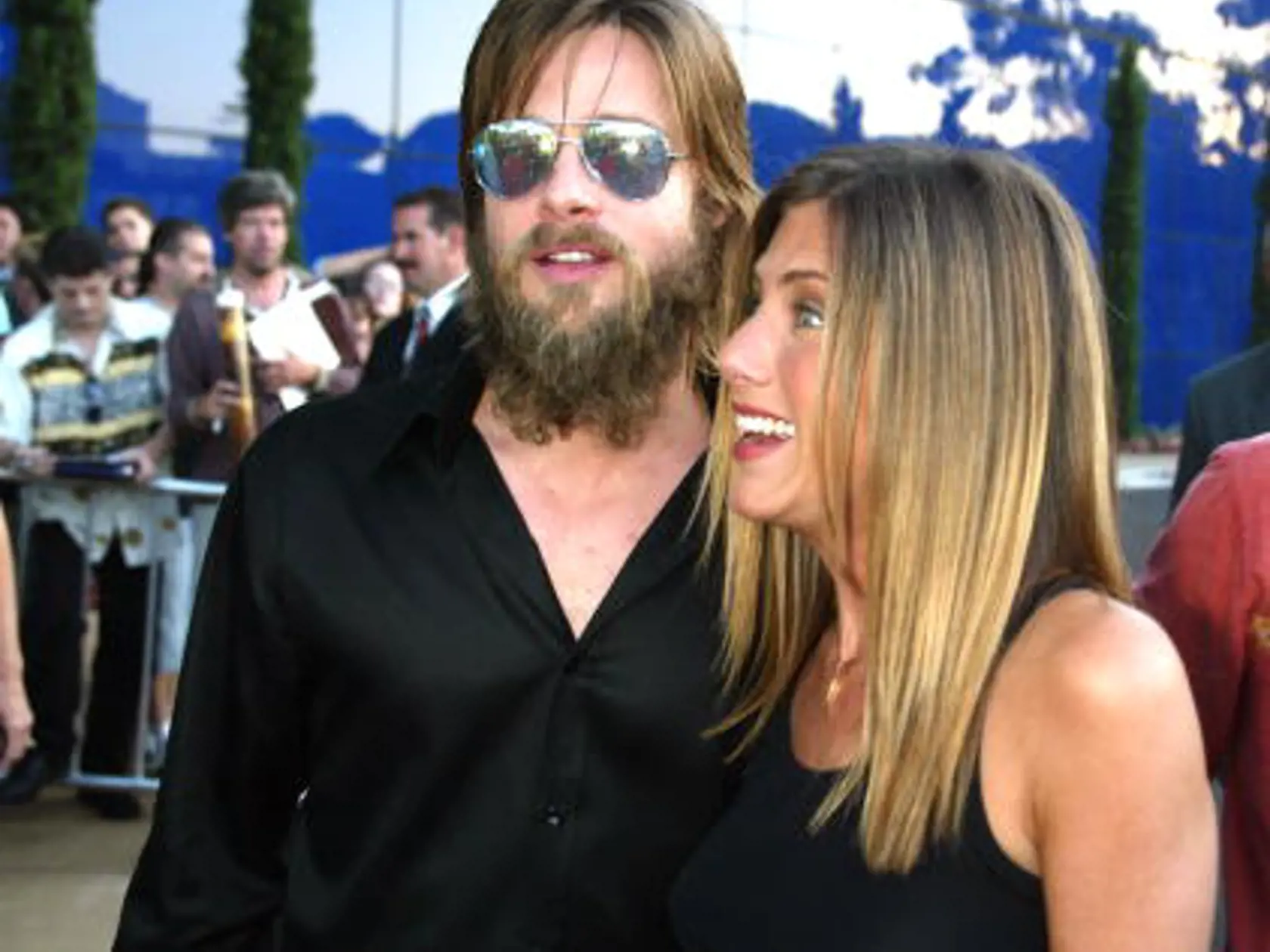 Jennifer Aniston and Brad Pitt at the premiere of "The Good Girl" at the Pacific Design Center in West Hollywood, Ca. Wednesday, August 7, 2002. Photo by Kevin Winter/Getty Images