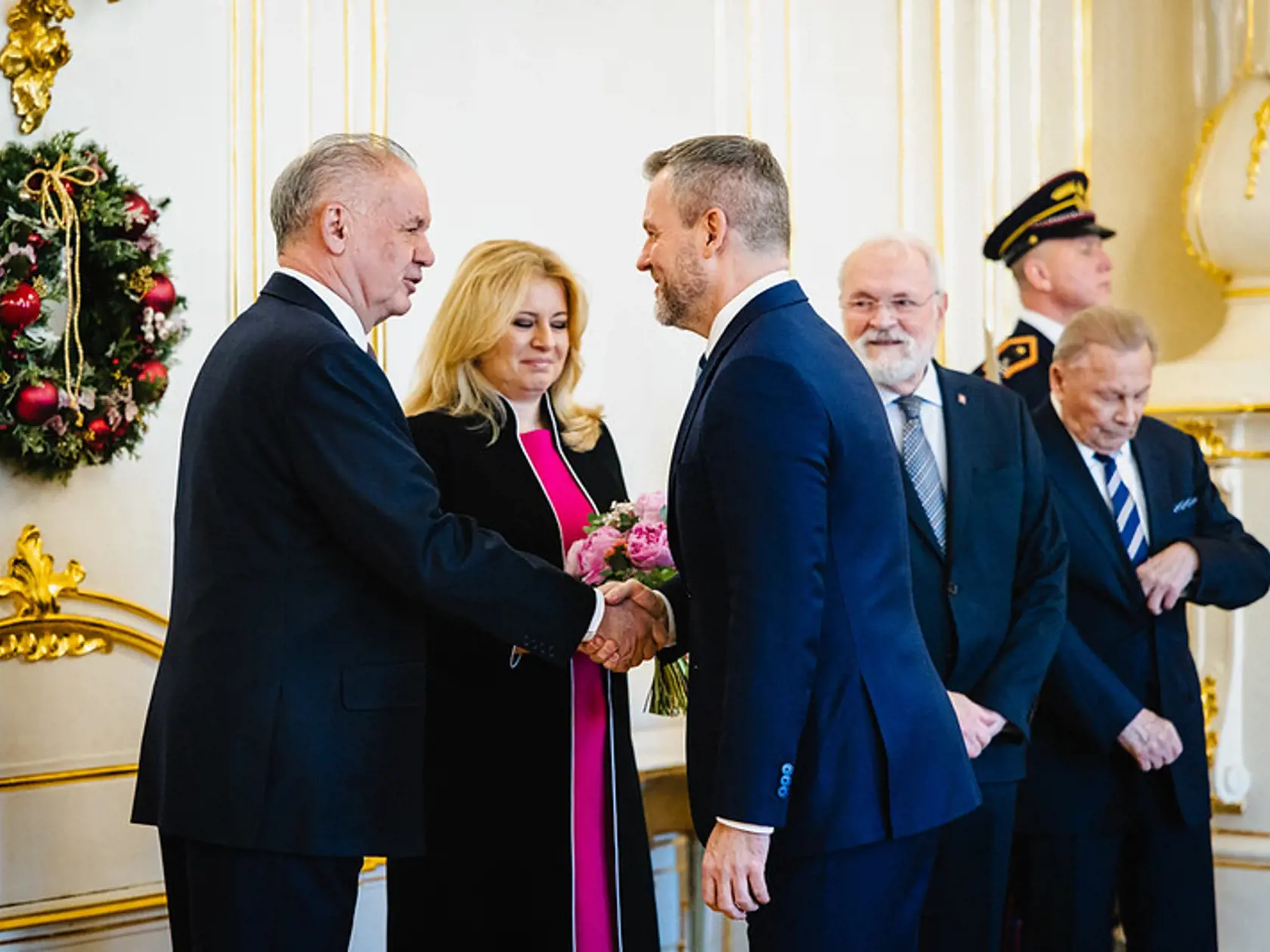 Novoročný obed prezidentov v paláci. hostiteľom je prvý krát Peter Pellegrini.