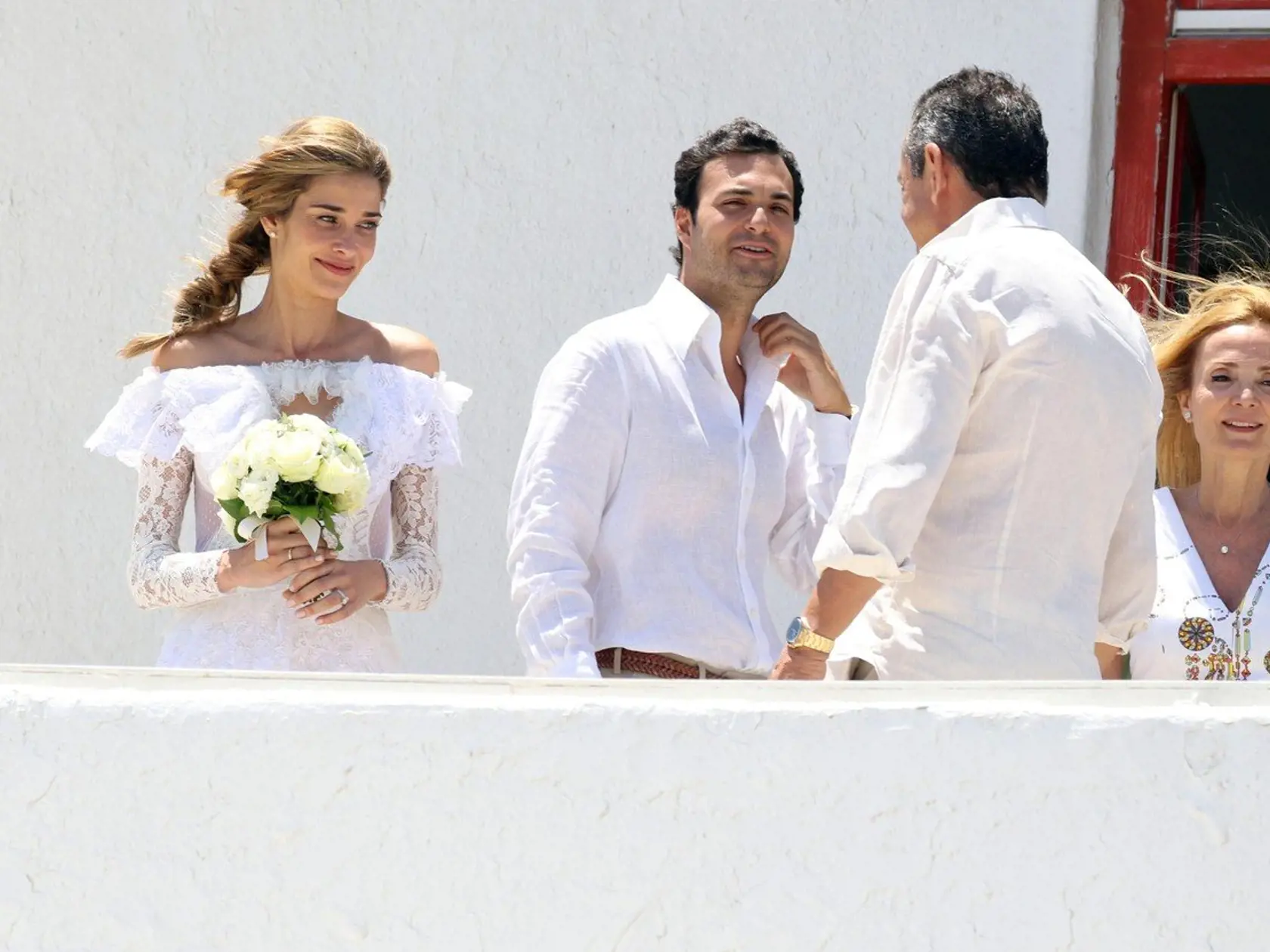 WORLDWIDE GREECE OUT -  EXCLUSIVE!! POOL SET MAVRIXONLINE/LOOKPRESS The wedding of Brazilian Victoria's Secret model Ana Beatriz Barros and Egyptian-Greek tycoon Karim El Chiaty takes place in the Town Hall of Mykonos, Greece. The couple tied the knot on the beautiful island and were joined by approximately 400 wedding guests who have booked at least 15-20 luxury vills for the event; which is believed to have set the power couple back five million Euros. 8th July, 2016., Image: 293593370, Licens