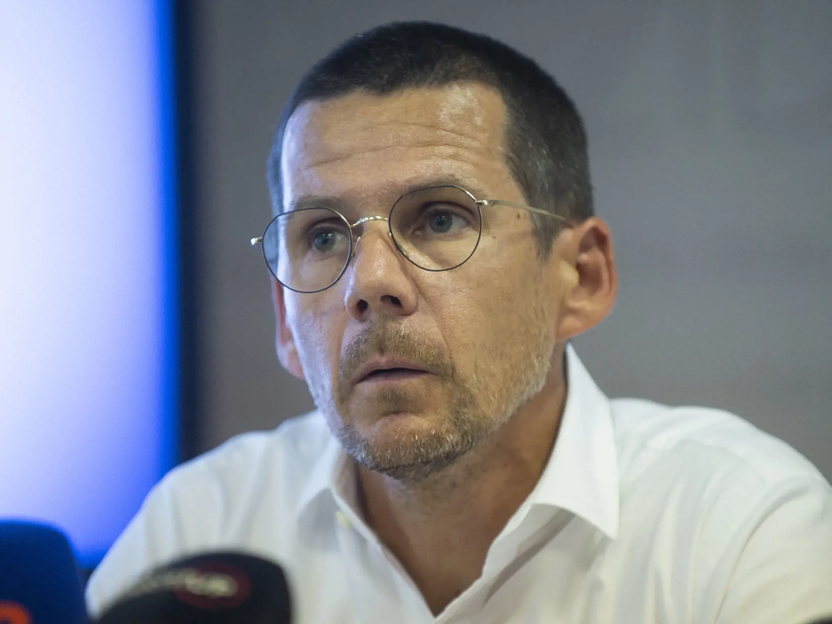 Na snímke prezident Policajného zboru Štefan Hamran počas tlačovej konferencie na tému – Rozuzlenie 17. augusta 2023 v Bratislave. FOTO TASR – Jakub Kotian