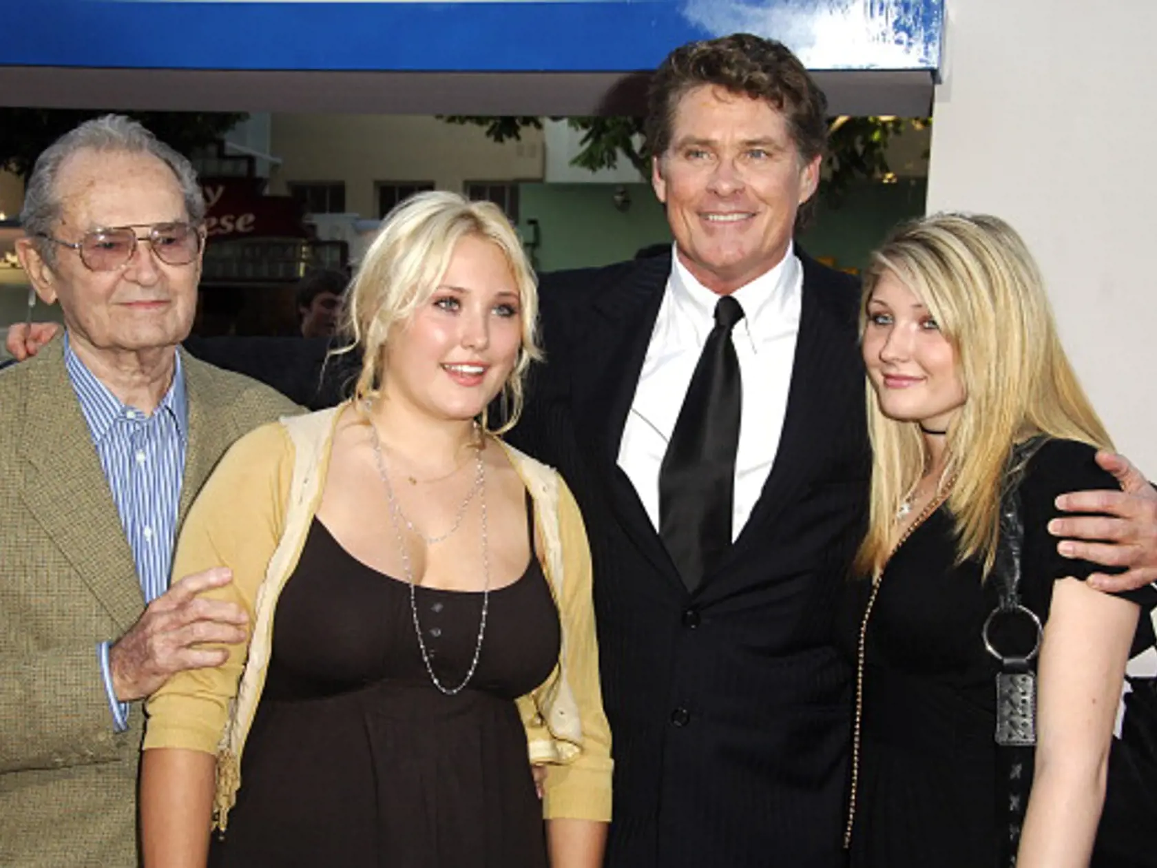 David Hasselhoff, Father, and Daughters during "Click" Los Angeles Premiere - Arrivals at Mann Village Theatre in Westwood, California, United States. (Photo by SGranitz/WireImage)