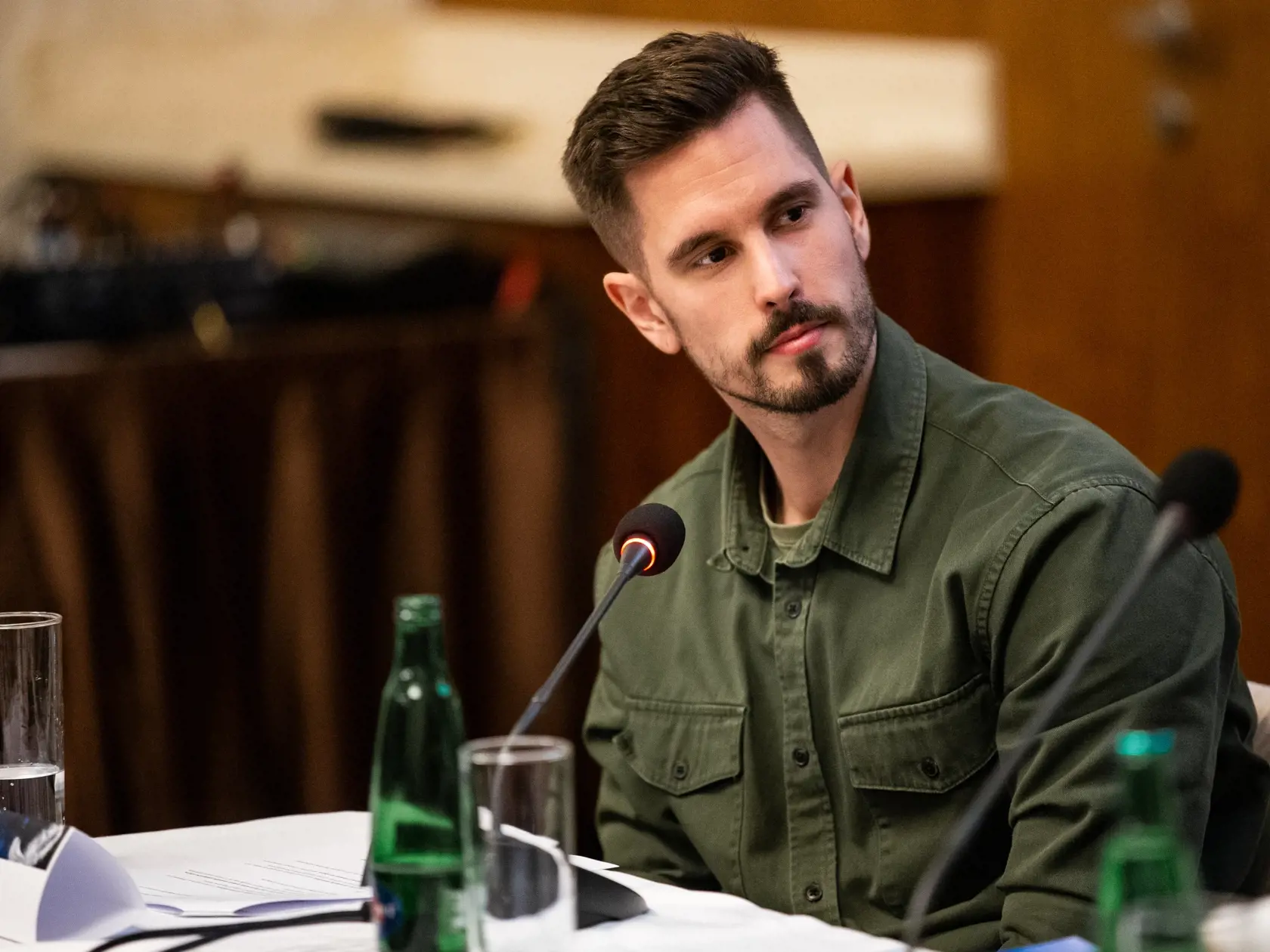 Tlačová konferencia k uvedeniu 23. ročníka udelovania ocenení Krištáľové krídlo v Bratislave. Na snímke Jakub Ťapák.
