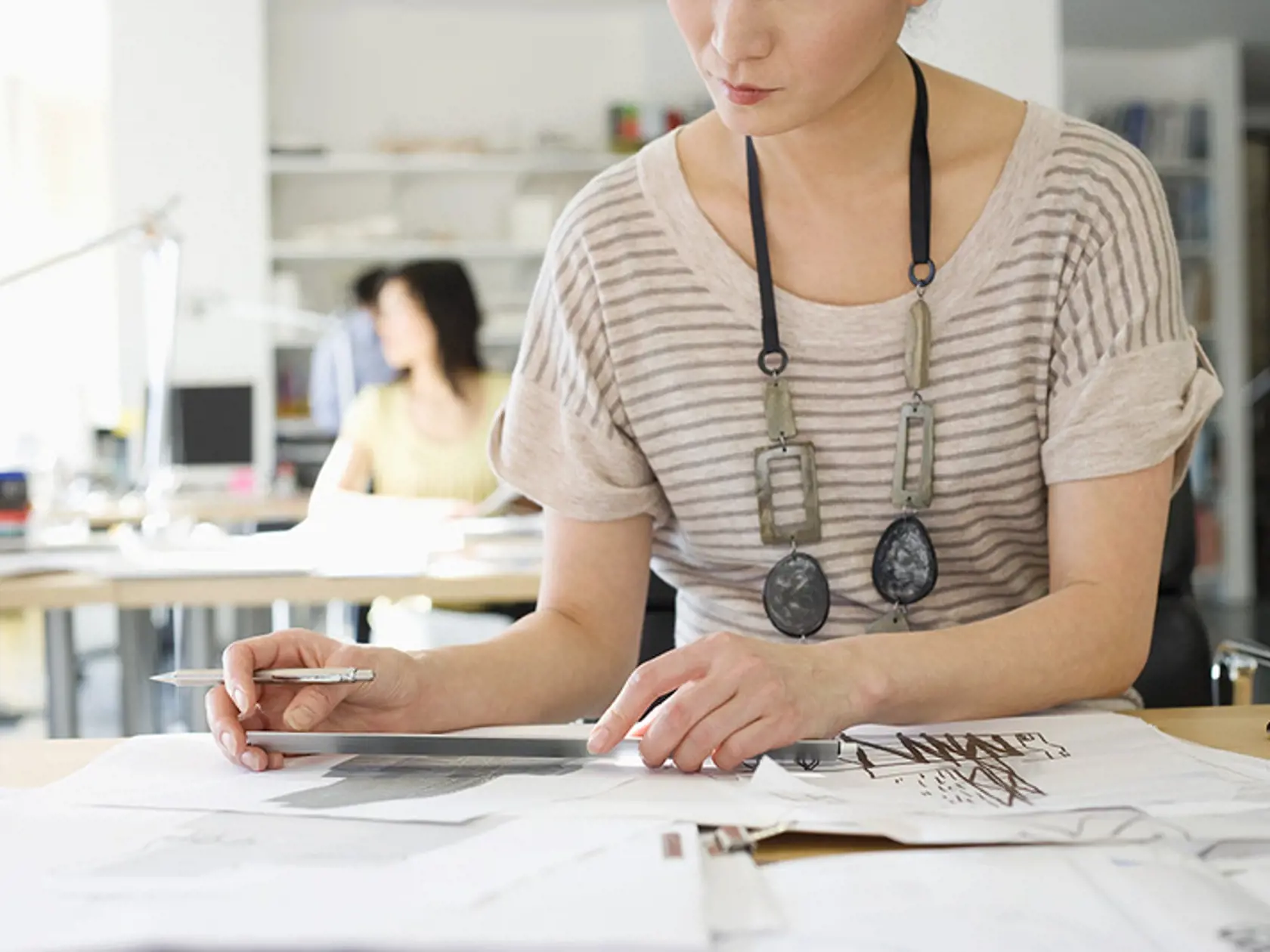 Businesswoman working at desk