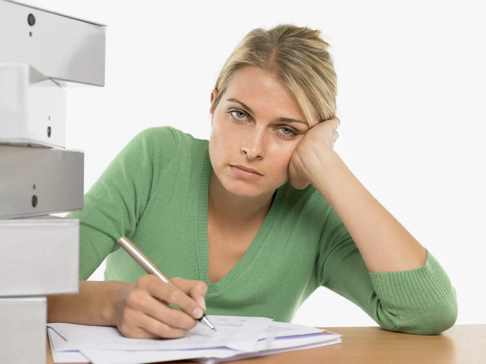 Stressed businesswoman