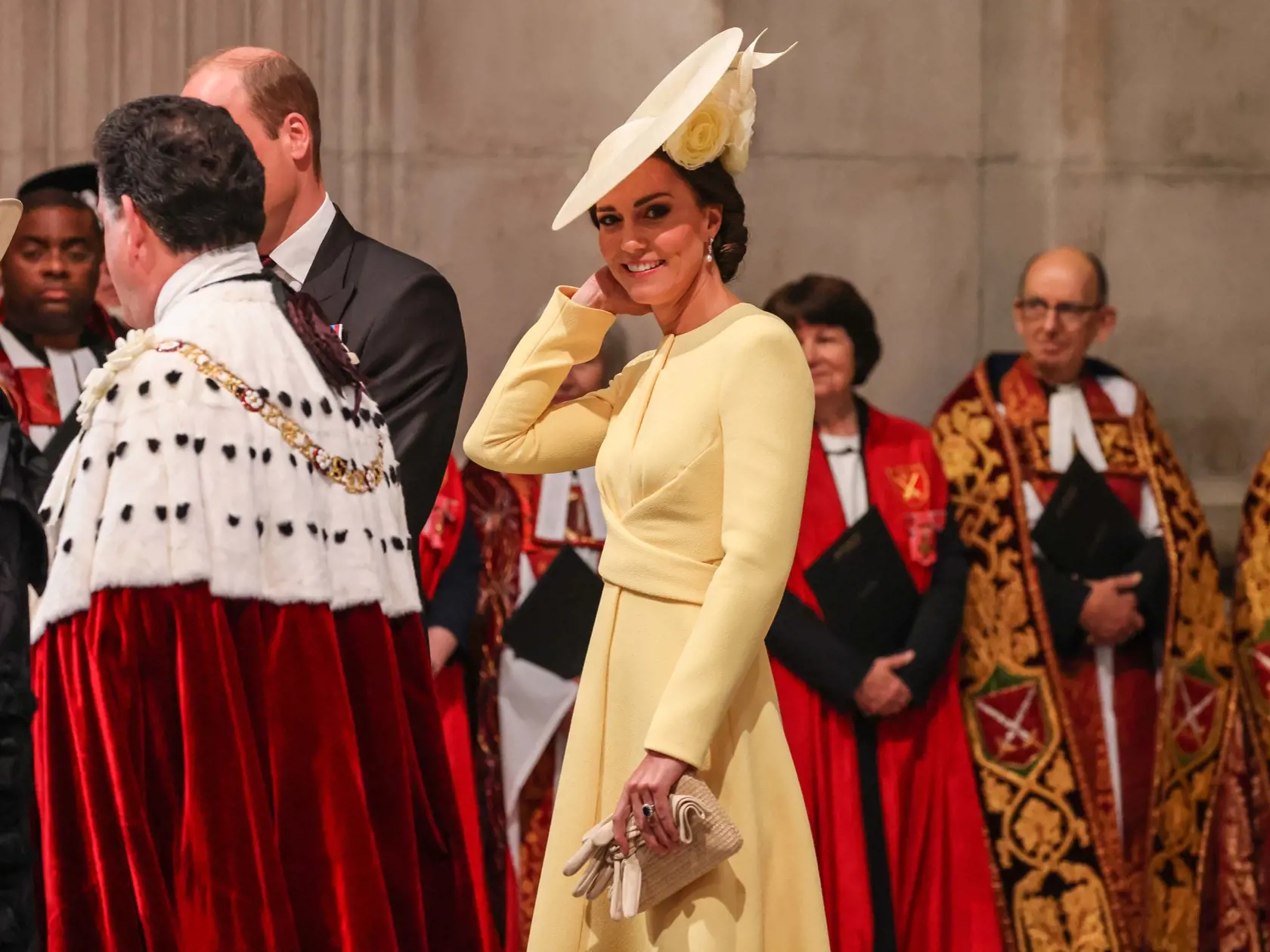 Vojvodkyňa Kate Middleton na oslavách platinového jubilea kráľovnej Alžbety počas bohoslužby v kostole sv. Pavla.