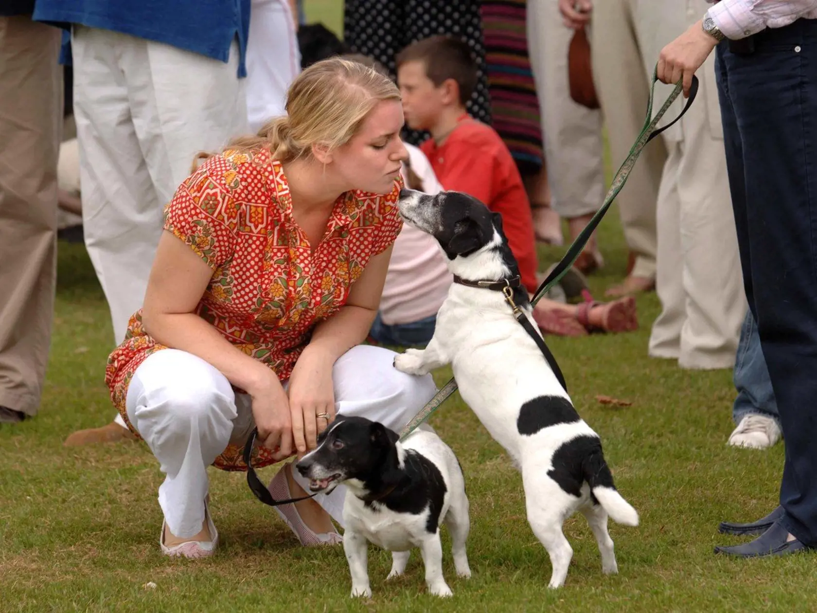 D 65948-02    Laura Lopes.   .    Laura Lopes with the family pet Jack Russells at The Bowood Dog Show and Country Fair in Wiltshire, UK, 22/07/2006., Image: 220152612, License: Rights-managed, Restrictions: NOT TO BE USED FOR 28 DAYS IN THE UK FROM: 22/07/2006., Model Release: no, Credit line: Profimedia, TEMP Camerapress