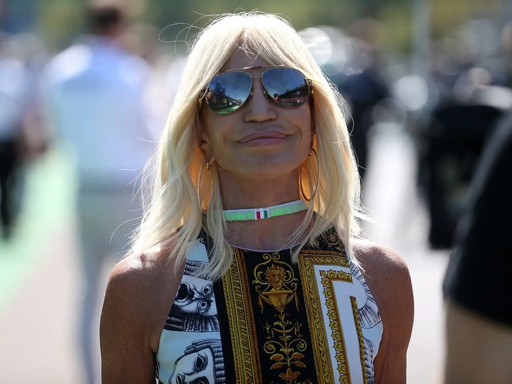 Donatella Versace  Italian Formula One Grand Prix, Monza, Italy - 03 Sep 2017, Image: 348270289, License: Rights-managed, Restrictions: Editorial use only., Model Release: no, Credit line: Profimedia, TEMP Rex Features