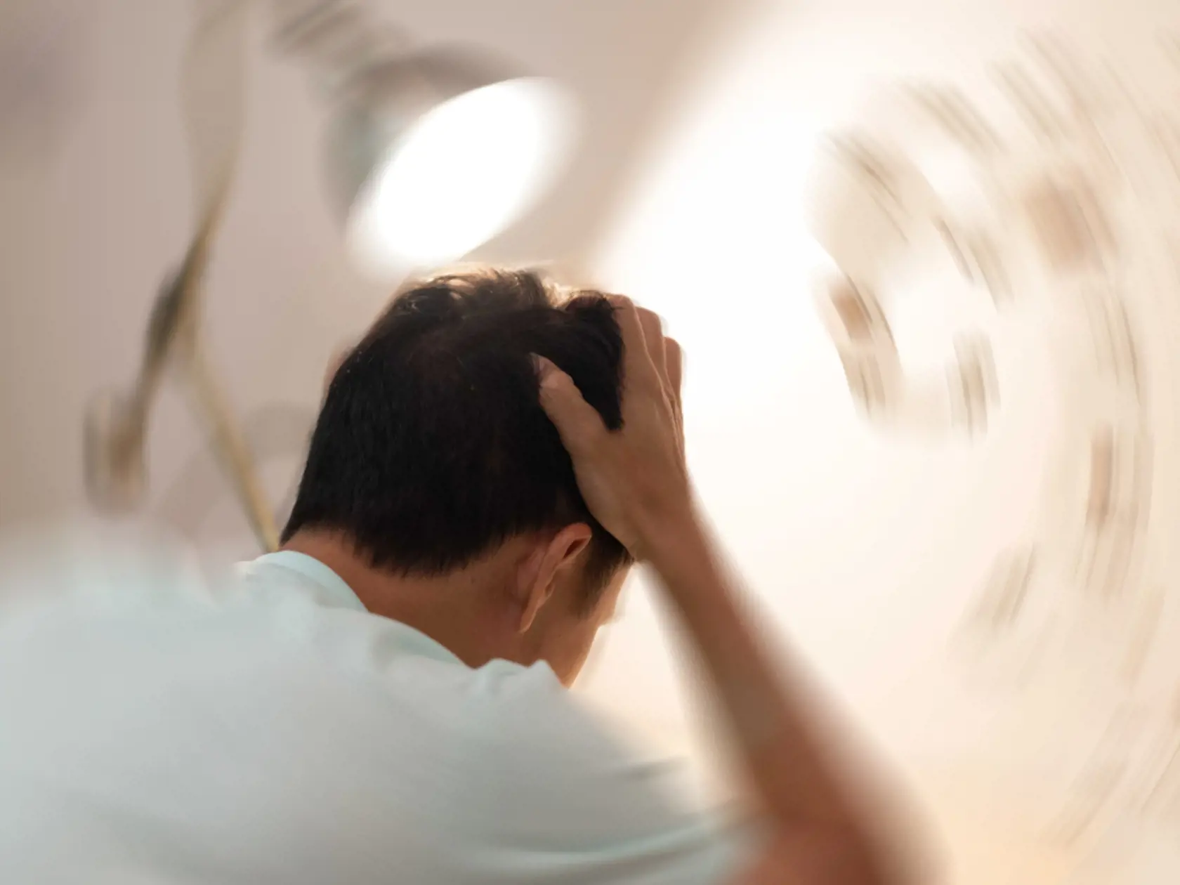Vertigo,Illness,Concept.,Man,Hands,On,His,Head,Felling,Headache