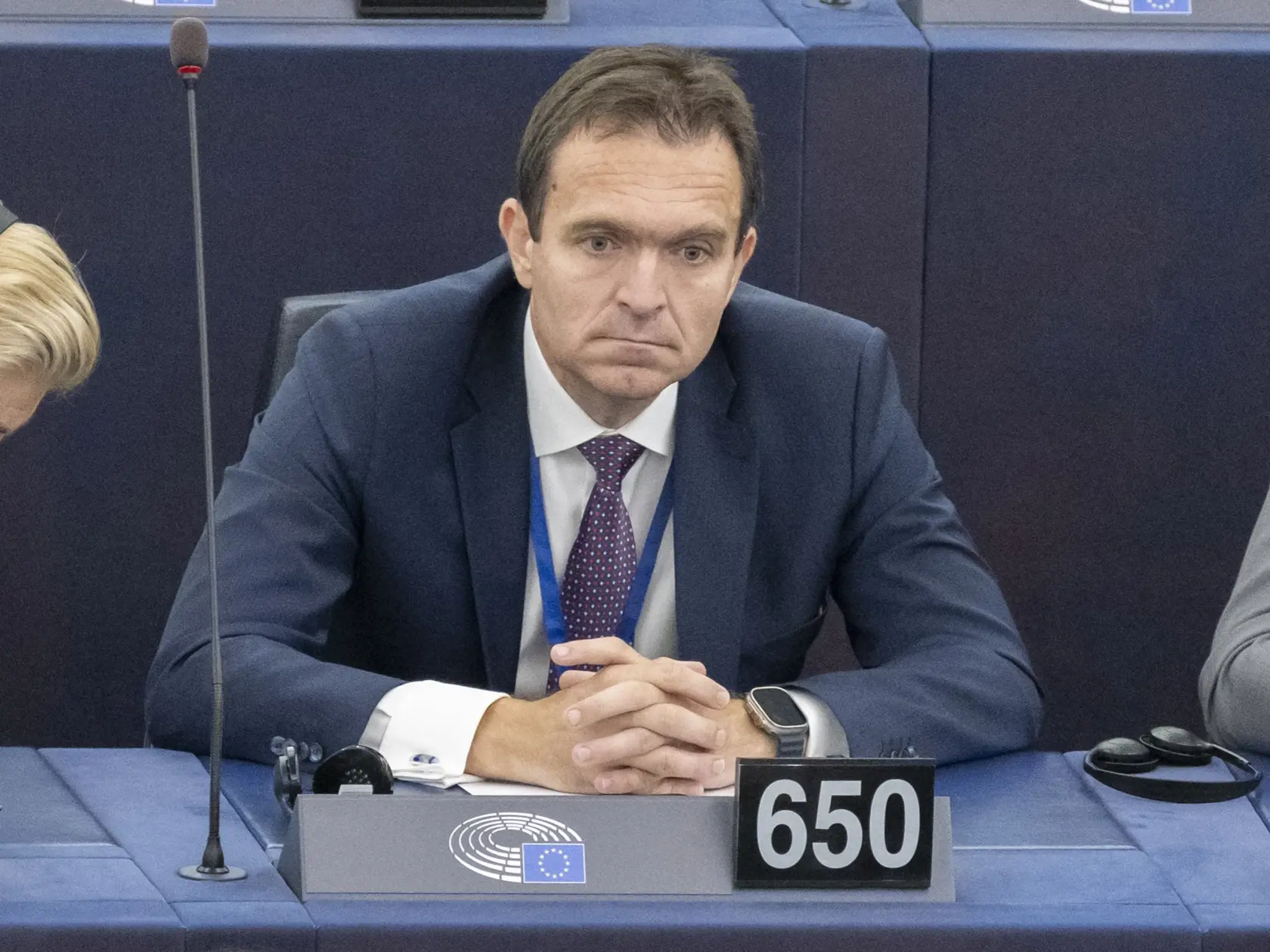 Na snímke slovenský europoslanec Ľudovít Ódor (PS) počas ustanovujúcej plenárnej schôdze Európskeho parlamentu po júnových voľbách v utorok 16. júla 2024 v Štrasburgu. Poslanci v utorok a v stredu zvolia predsedu EP najbližšieho 2,5 roka, ako aj 14 podpredsedov a piatich kvestorov. FOTO TASR - Martin Baumann