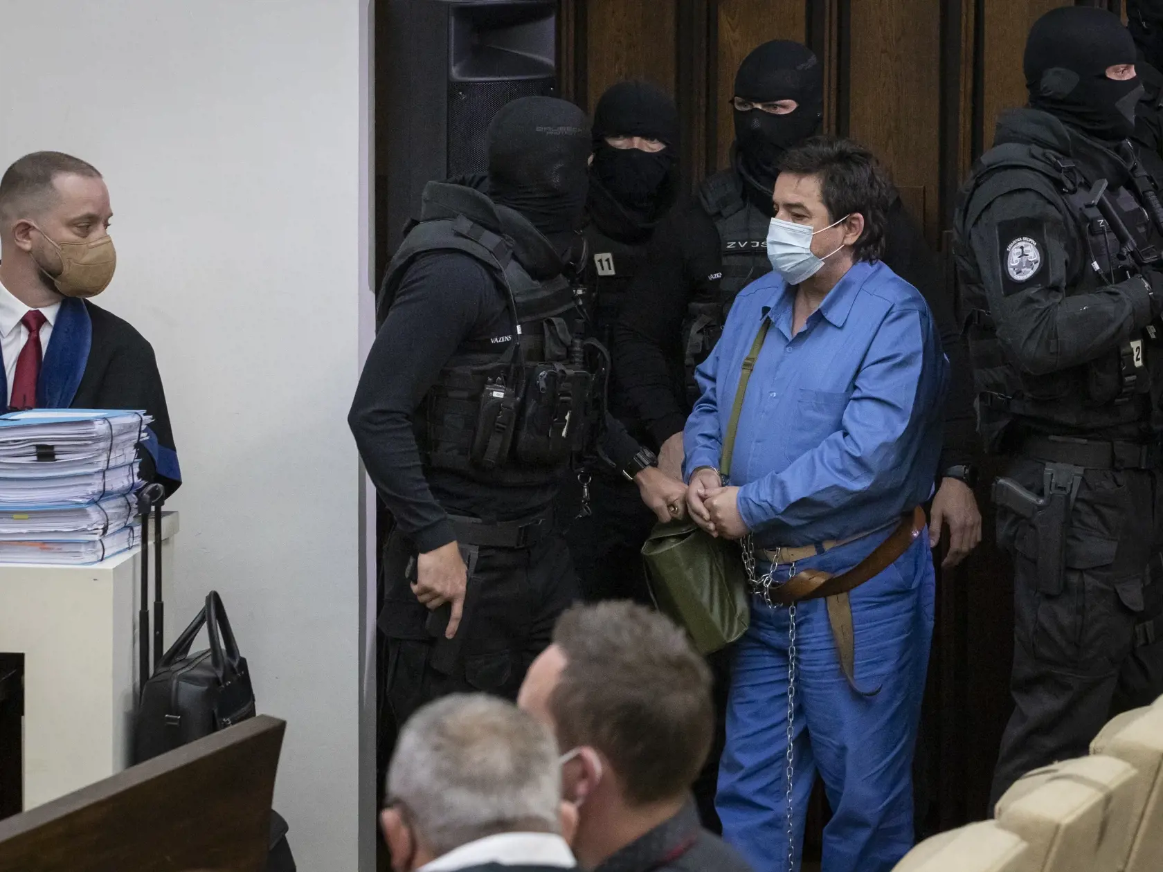 Verejné zasadnutie Najvyššieho súdu SR vo veci odvolania voči rozsudku v prípade vraždy investigatívneho novinára Jána Kuciaka a jeho snúbenice Martiny Kušnírovej. Na snímke je obžalovaný Marián Kočner a jeho obhájca Marek Para.