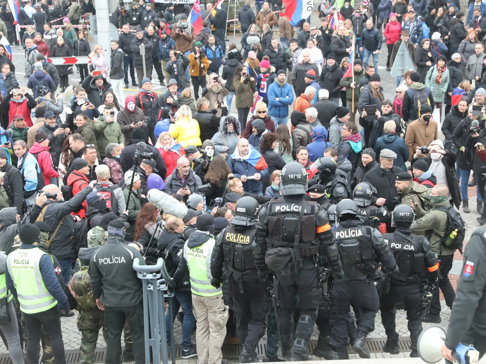 Protivládne protesty v Bratislave.