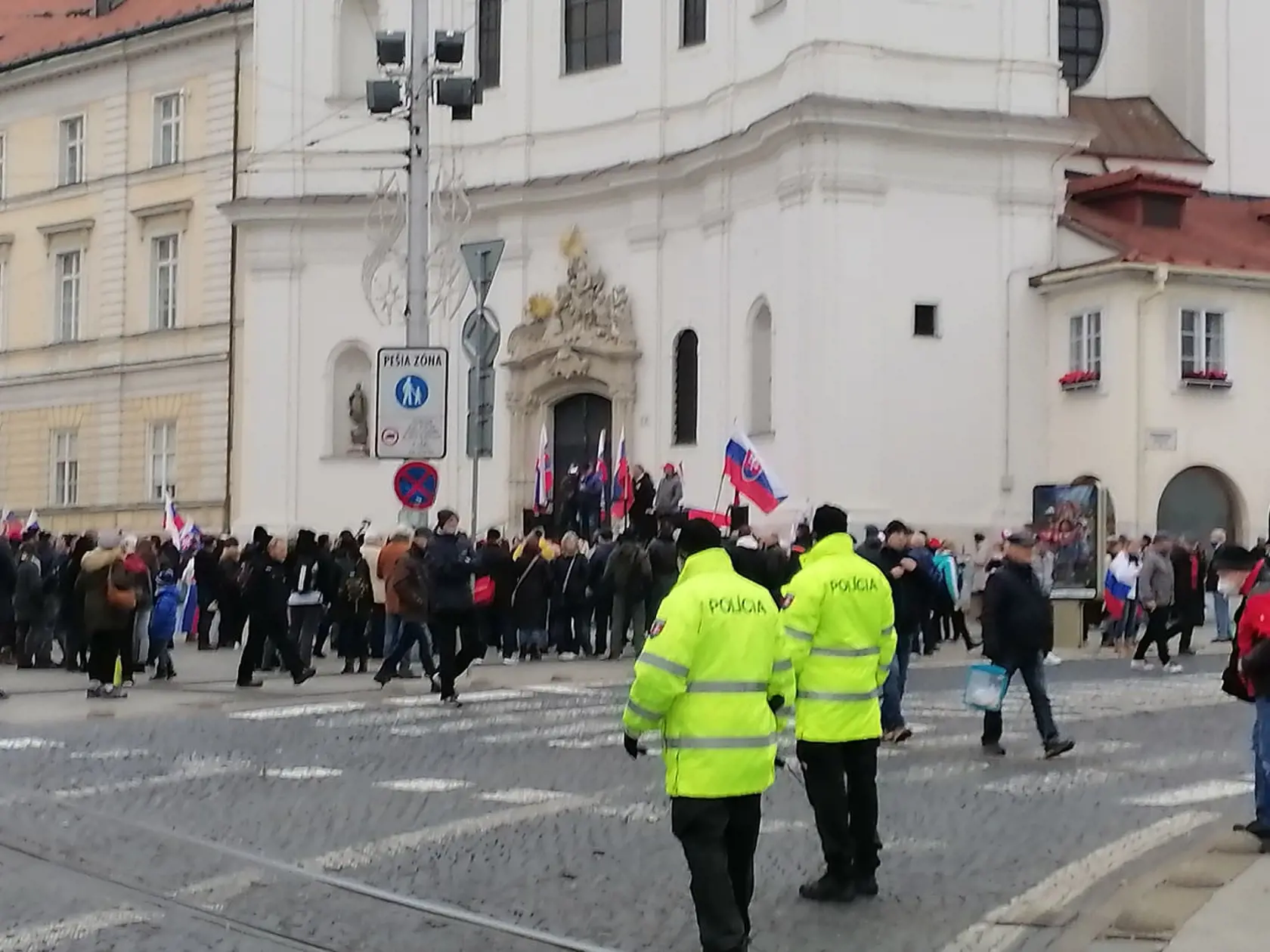 Protivládne protesty v Bratislave.