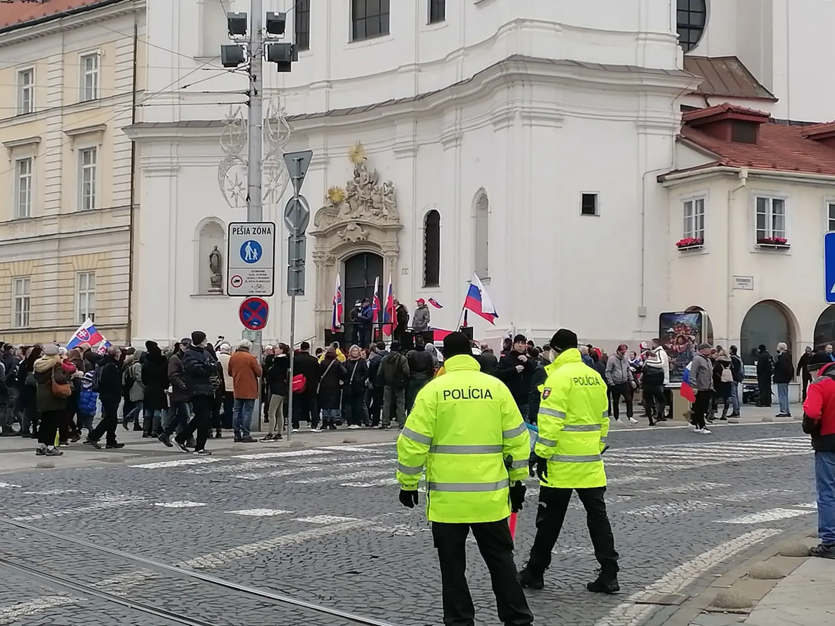 Protivládne protesty v Bratislave.