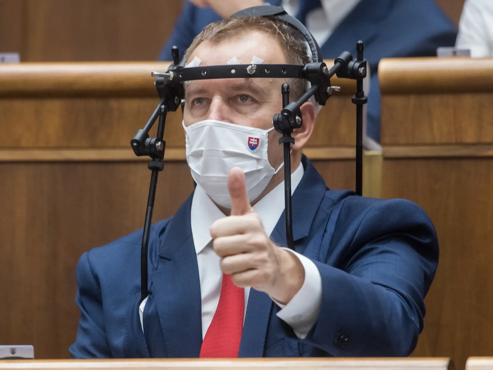 Na snímke predseda parlamentu SR Boris Kollár (Sme rodina) počas 18. schôdze NR SR 17. decembra 2020 v Bratislave. FOTO TASR - Martin Baumann