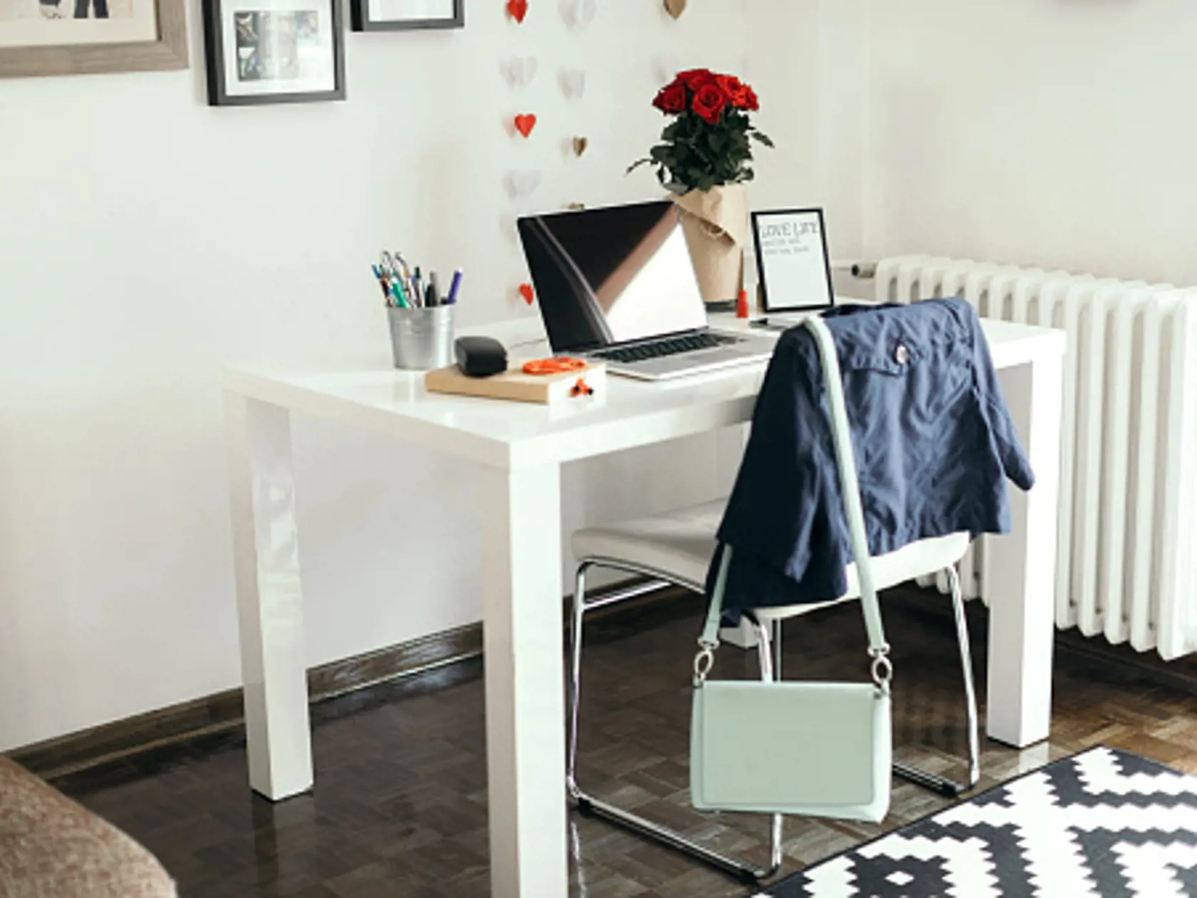 Home office - desk, char and laptop