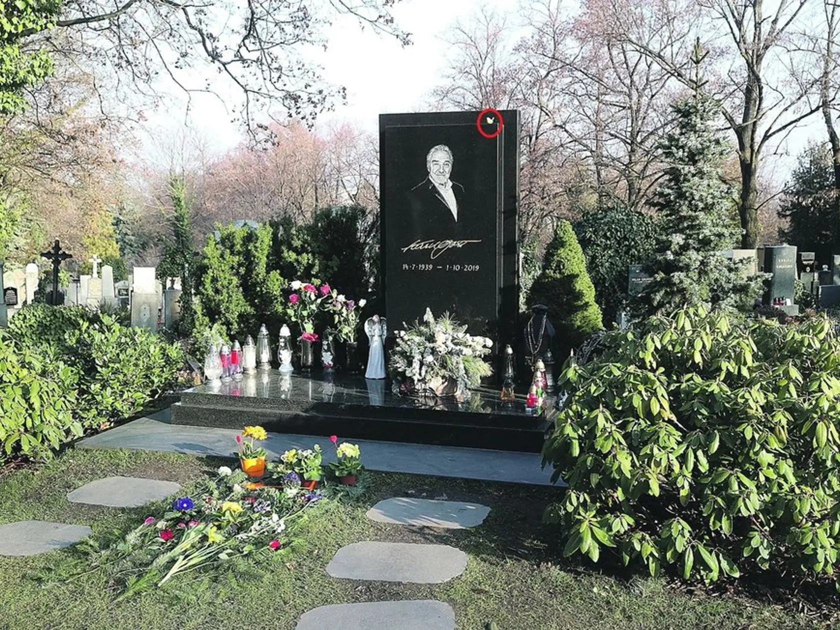 Z hrobu Karla Gotta (†80) zmizol zlatý vtáčik.