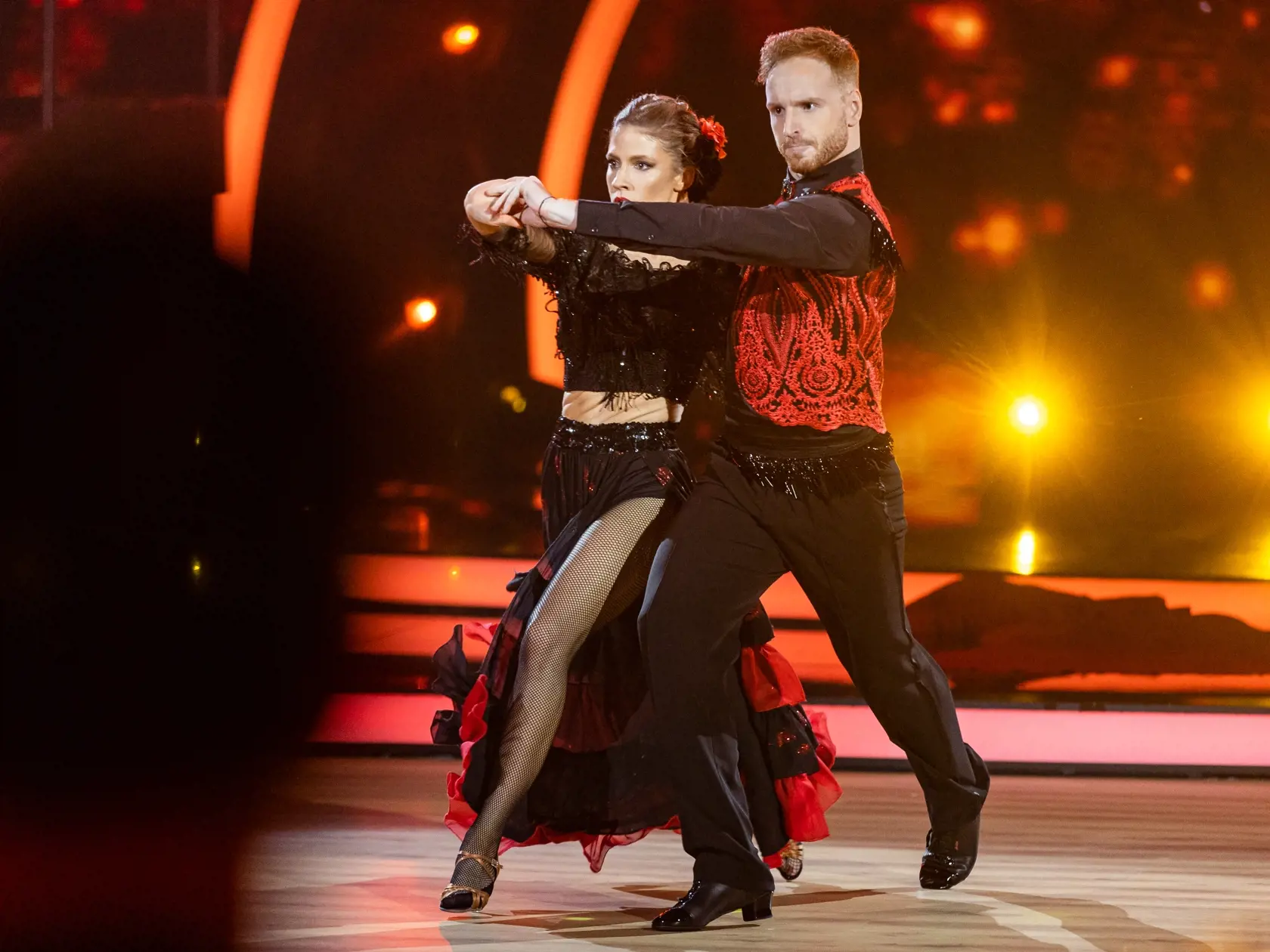 Finále tanečnej súťaže "Let's Dance 2023" v Bratislave. Na snímke Jana Kovalčíková a Vilém Šír.