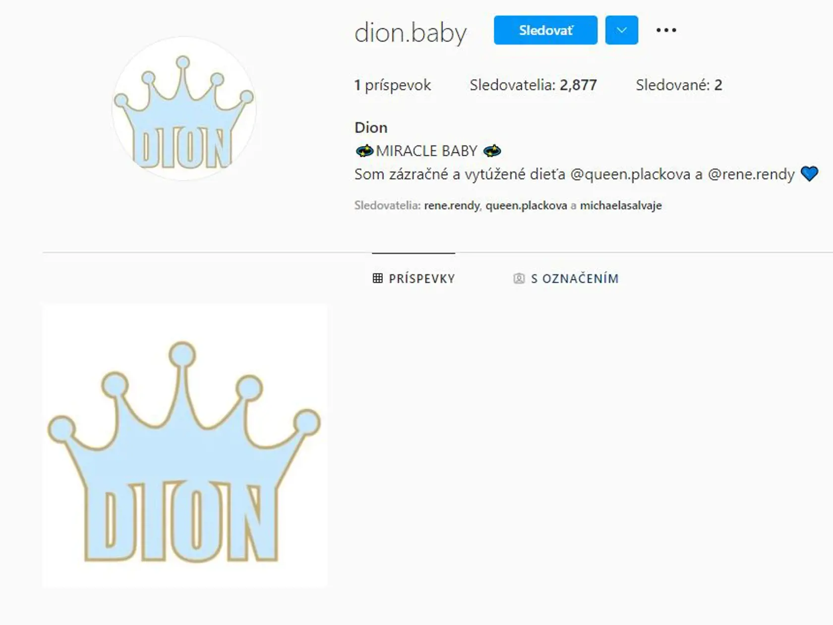 Manželia Zuzana Plačková a René Strausz vytvorili synovi ešte pred narodením profil na Instagrame.