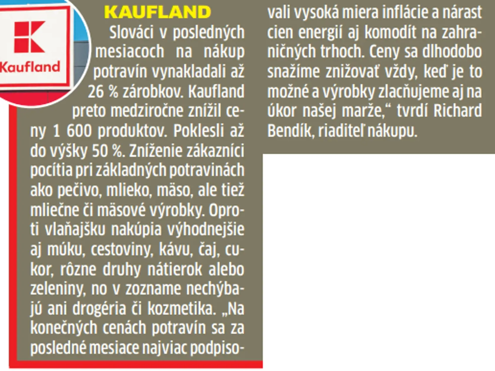 Kaufland zlacnel 1 600 produktov.