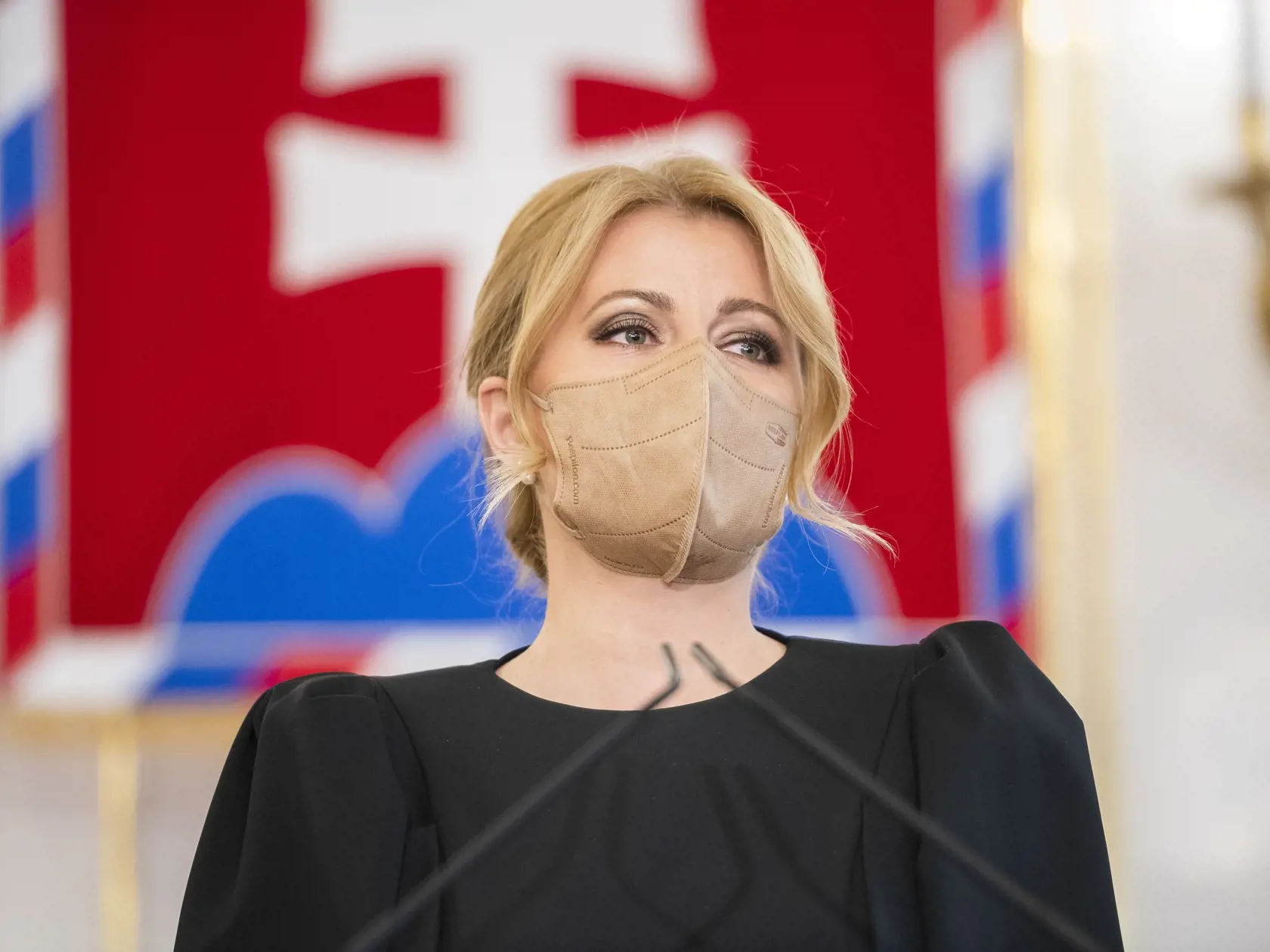 Na snímke prezidentka SR Zuzaná Čaputová počas tlačovej konferencie k aktuálnej politickej situácii v Prezidentskom paláci v Bratislave v utorok 23. marca 2021. FOTO TASR - Jaroslav Novák