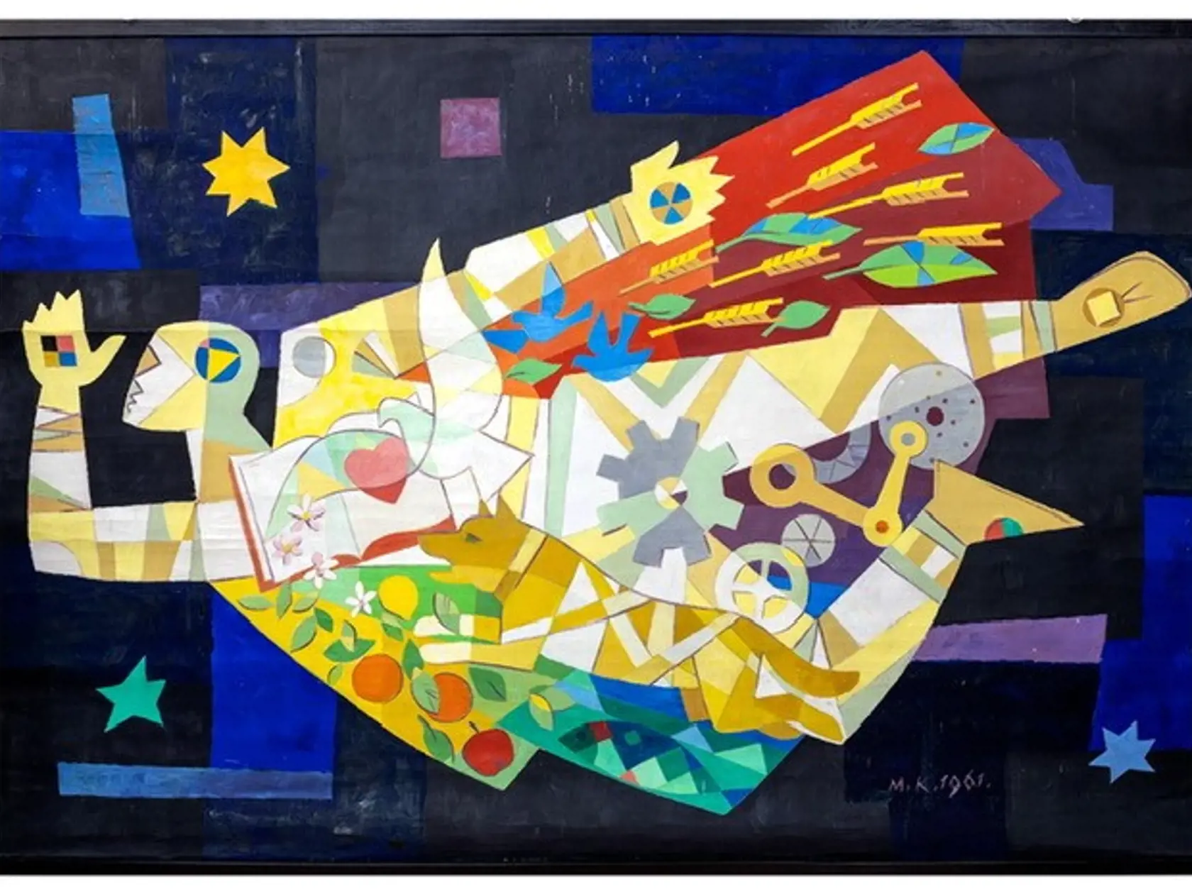 K kviezdnym svetom (textilná aplikácia, 210x140, r.1961)
