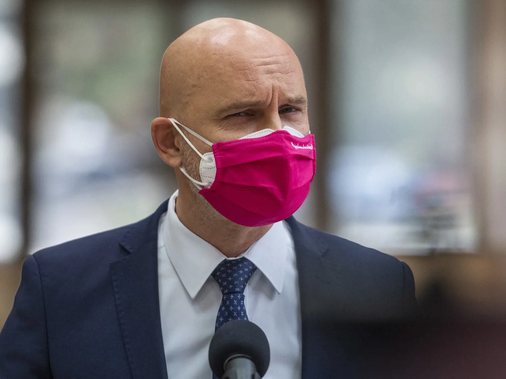 Na snímke minister školstva, vedy, výskumu a športu SR Branislav Gröhling (SaS) počas tlačového brífingu po 86. rokovaní vlády SR, kde ohlásil svoju demisiu v Bratislave 24. marca 2021. FOTO TASR - Jaroslav Novák