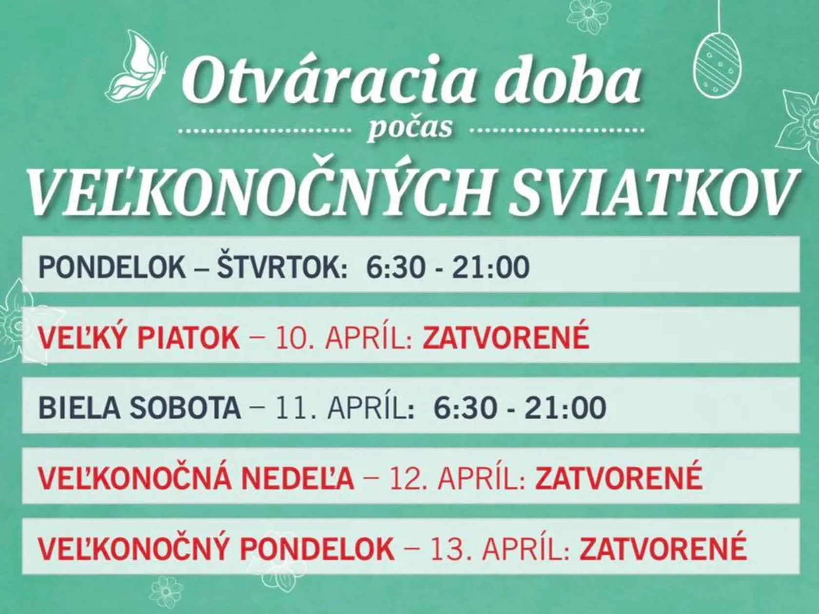 Lidl: Otváracia doba počas veľkonočných sviatkov
