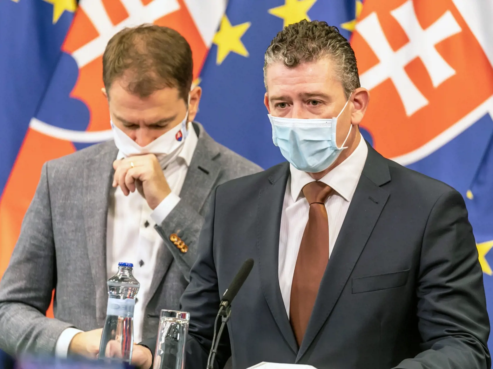 Na snímke je rokovanie na Úrade vlády, po ktorom Slovenský premiér Igor Matovič informoval o sociálnych úľavách pre firmy.
