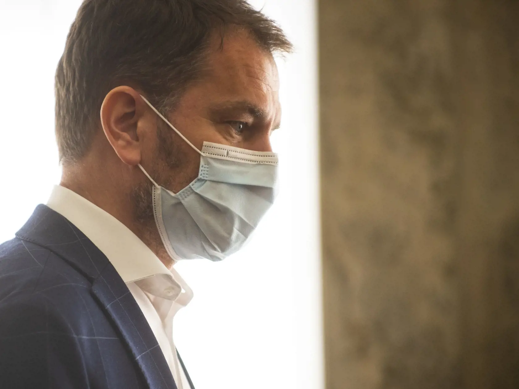Na snímke je predseda vlády SR Igor Matovič (OĽaNO) počas tlačovej konferencie po kľúčovom stretnutí so zástupcami laboratórií v SR