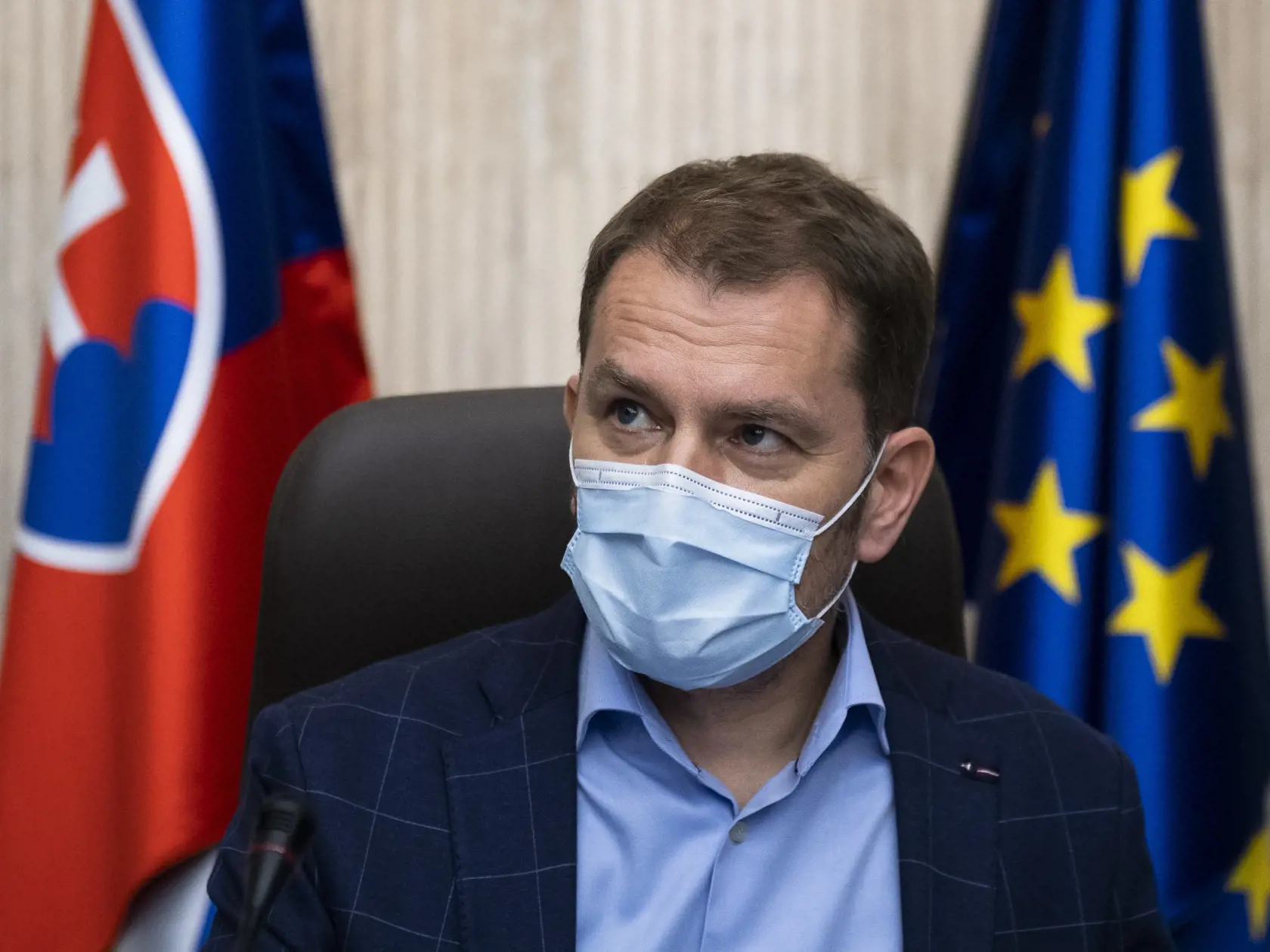 Na snímke je predseda vlády SR Igor Matovič (OĽaNO) počas 2. schôdze vlády SR