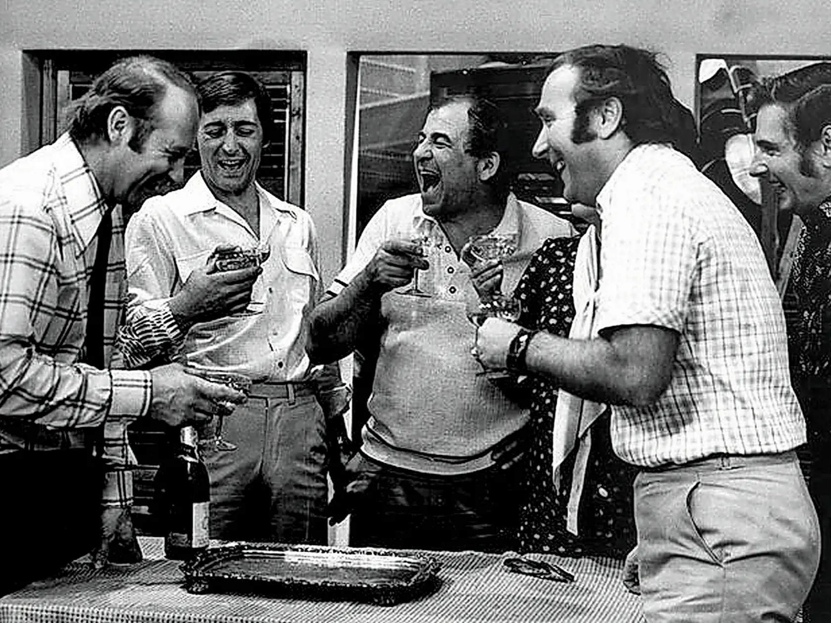 Posledný mohykán: Z partie na fotografii žije už len on. Zľava Leopold Haverl, Michal Dočolomanský, Ivan Rajniak, Ivan Letko a Juraj Slezáček.