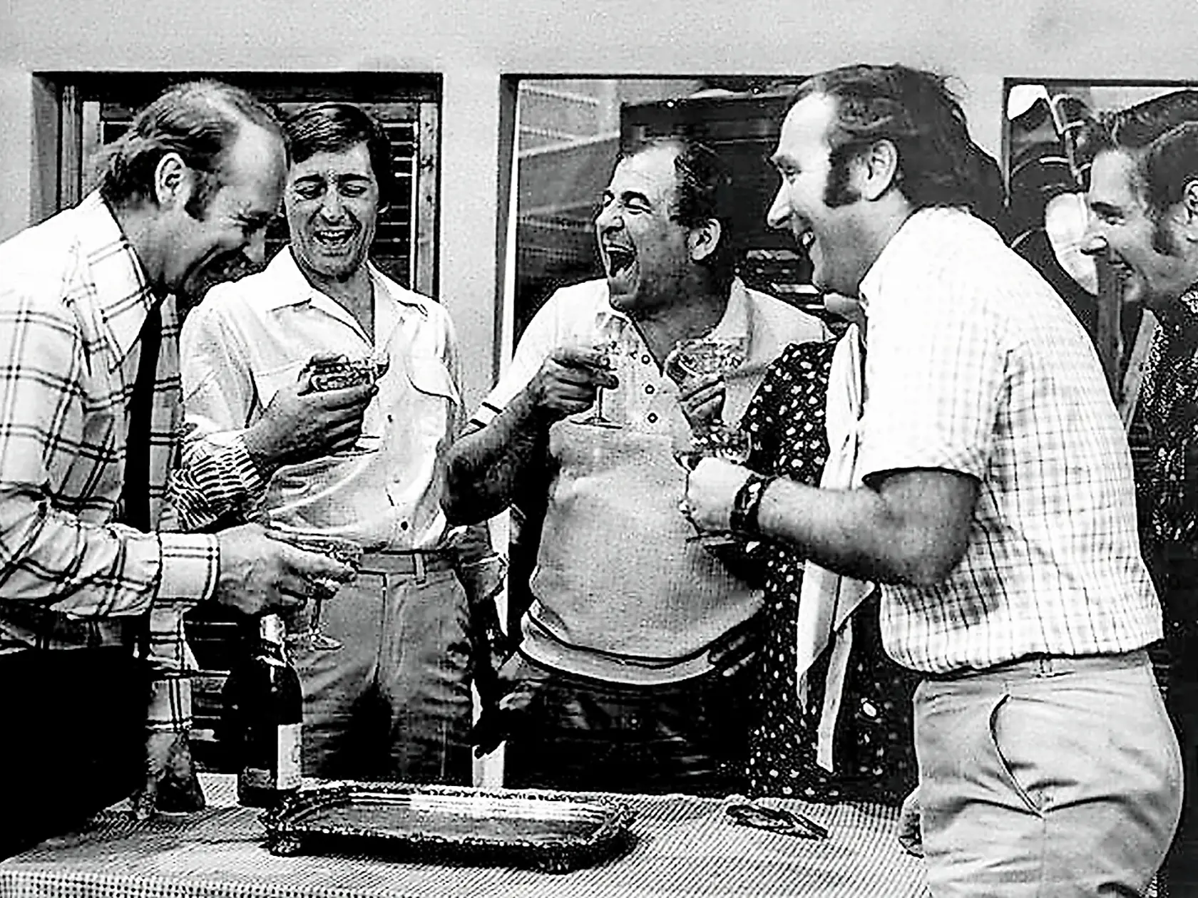 Zlaté časy. Z partie na fotke žije už len Ivan Letko. Zľava Leopold Haverl, Michal Dočolomanský, Ivan Rajniak, Ivan Letko a Juraj Slezáček.