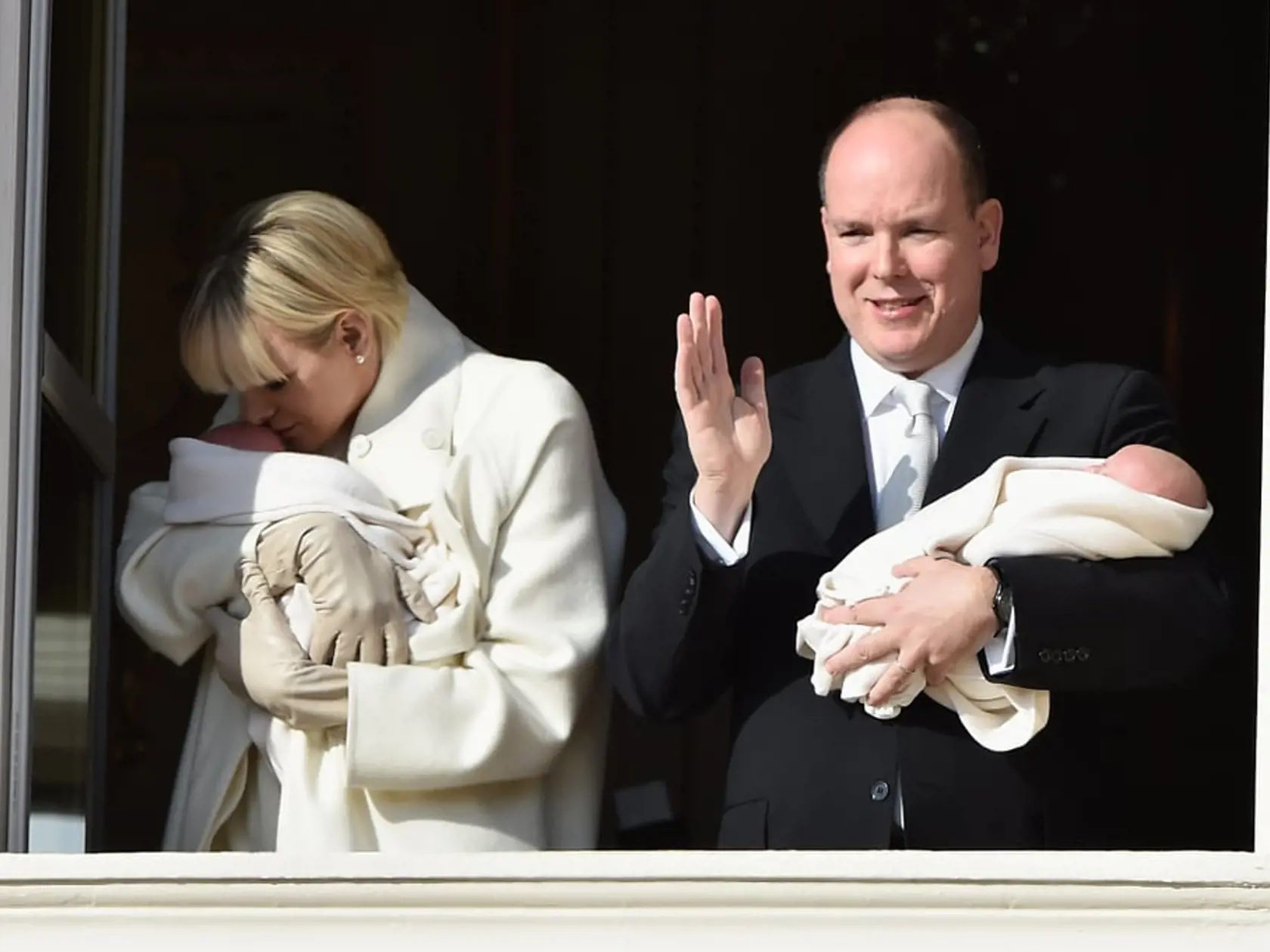 Princezná Charlene z Monaka a princezná Gabriella a princ Jacques 