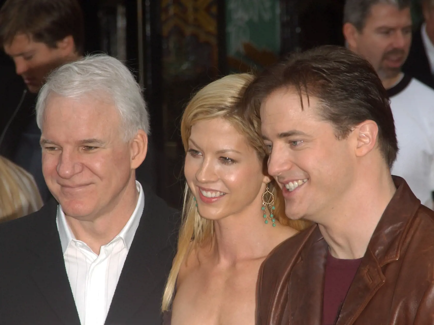 Actress,Jenna,Elfman,With,Actors,Steve,Martin,(left),&,Brendan