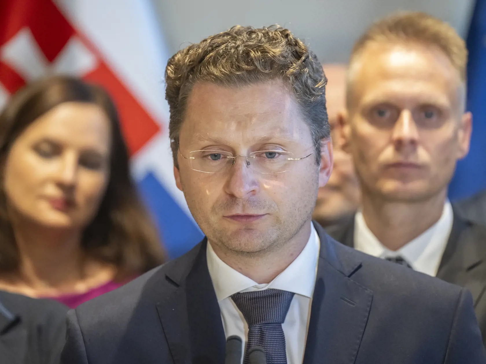 Na snímke predseda Lekárskeho odborového združenia (LOZ) Peter Visolajský počas tlačovej konferencie po stretnutí prezidenta SR Petra Pellegriniho s predstaviteľmi zdravotníctva, 8. októbra 2024 v Prezidentskom paláci v Bratislave. FOTO TASR - Martin Baumann