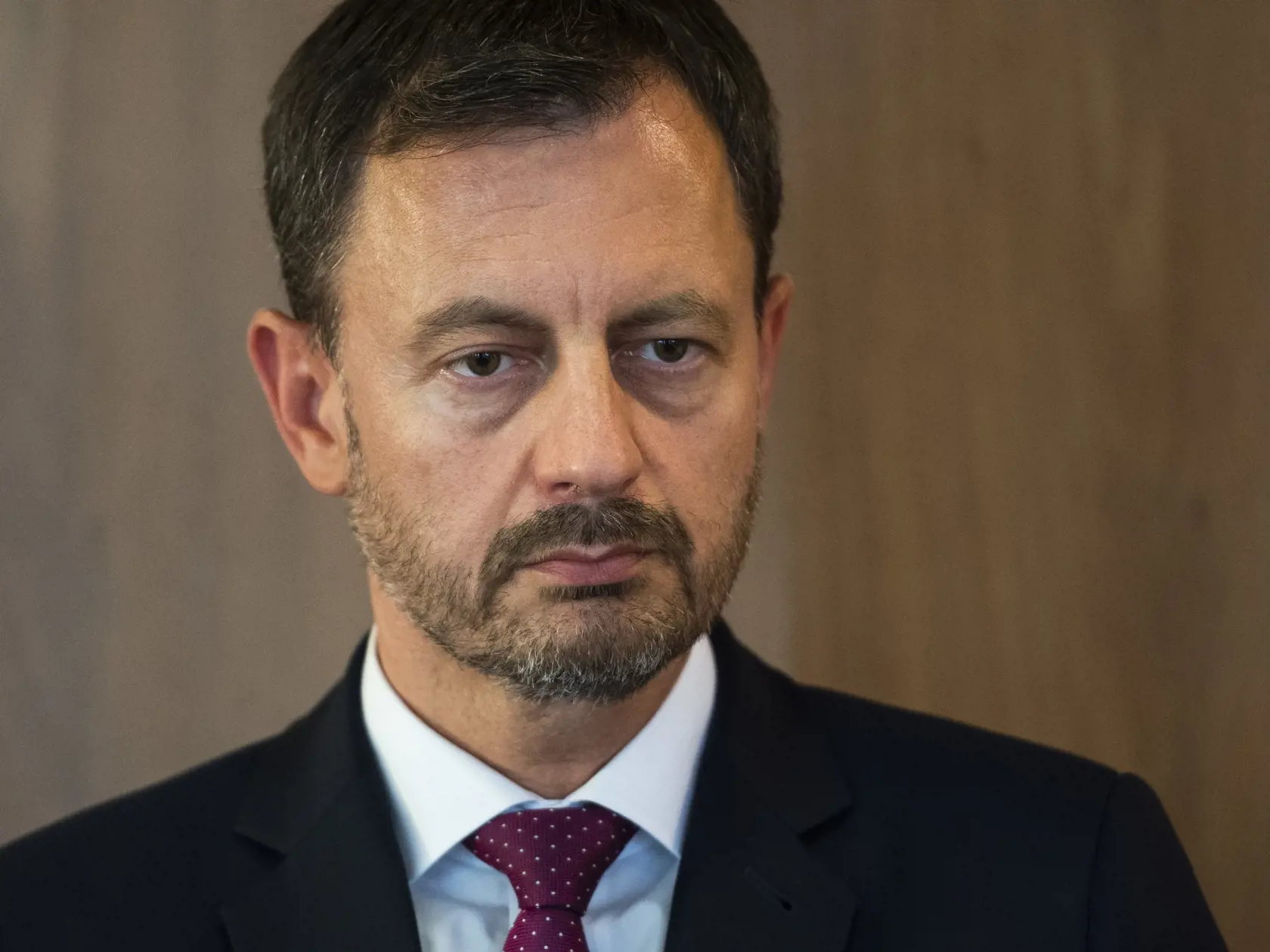 Eduard Heger (OĽaNO) počas tlačovej konferencie po koaličných rokovaniach vo vládnom hoteli Bôrik v Bratislave 26. augusta 2022. FOTO TASR - Jaroslav Novák