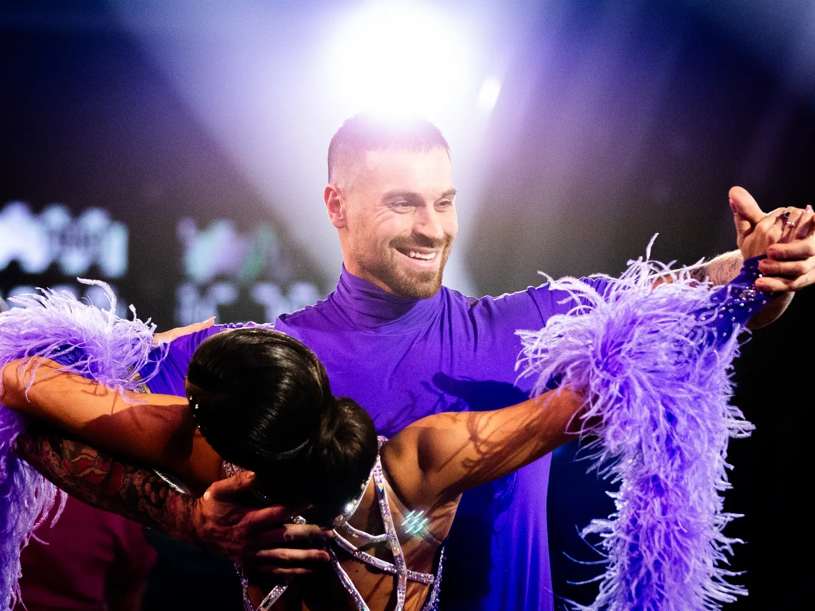 Druhé kolo tanečnej televíznej šou Let’s Dance v bratislavskej Inchebe. Na snímke Adam Šedro a Jasmin Affašová.