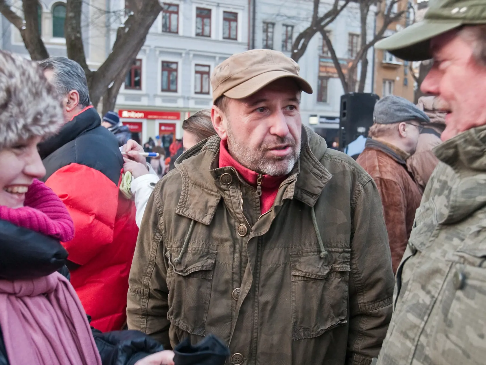 Protest Gorila III. na Namesti SNP v Bratislave.