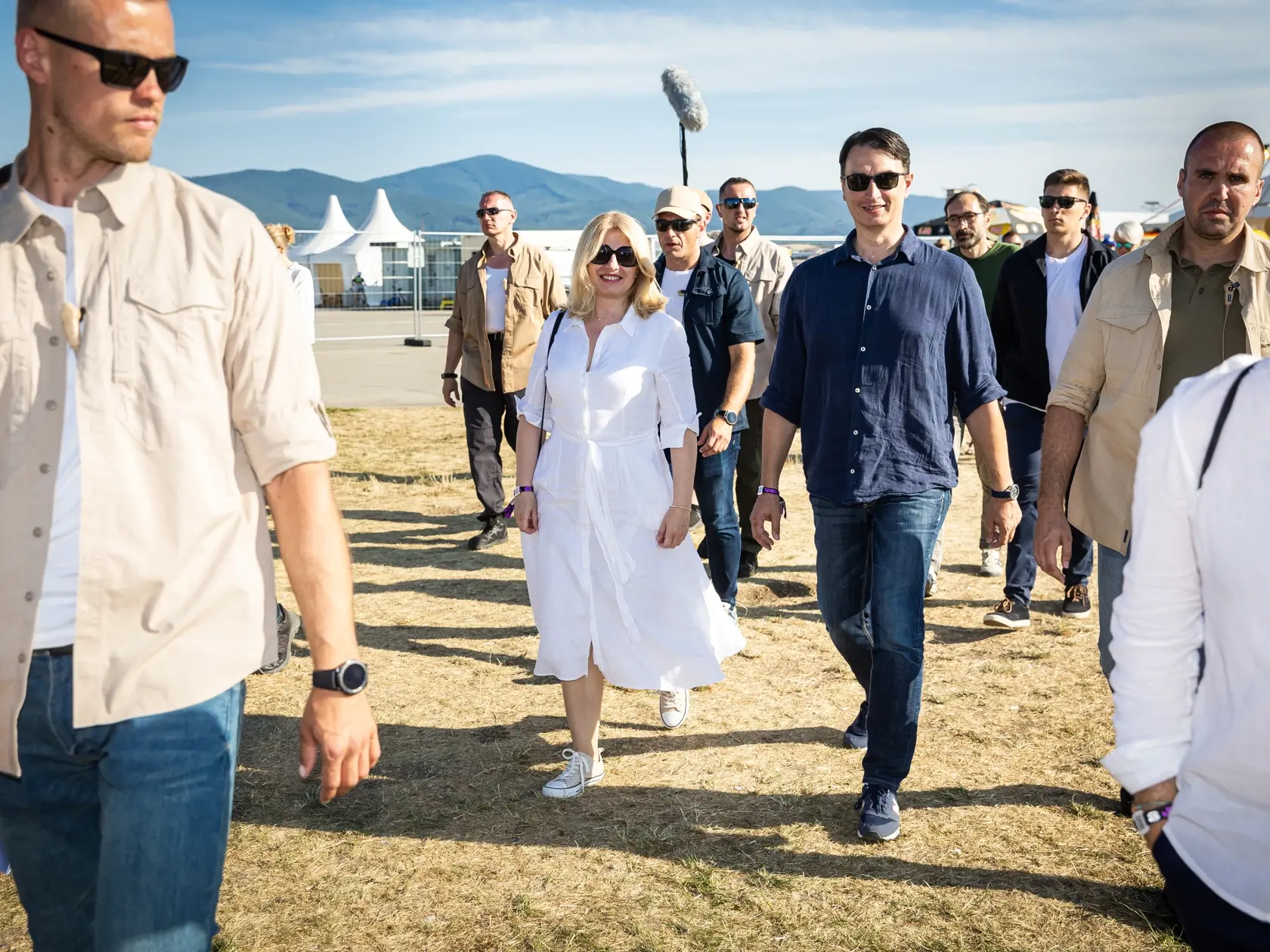 Festival “POHODA 2023” na letisku v Trenčíne. Na snímke Zuzana Čaputová a Juraj Rizman.