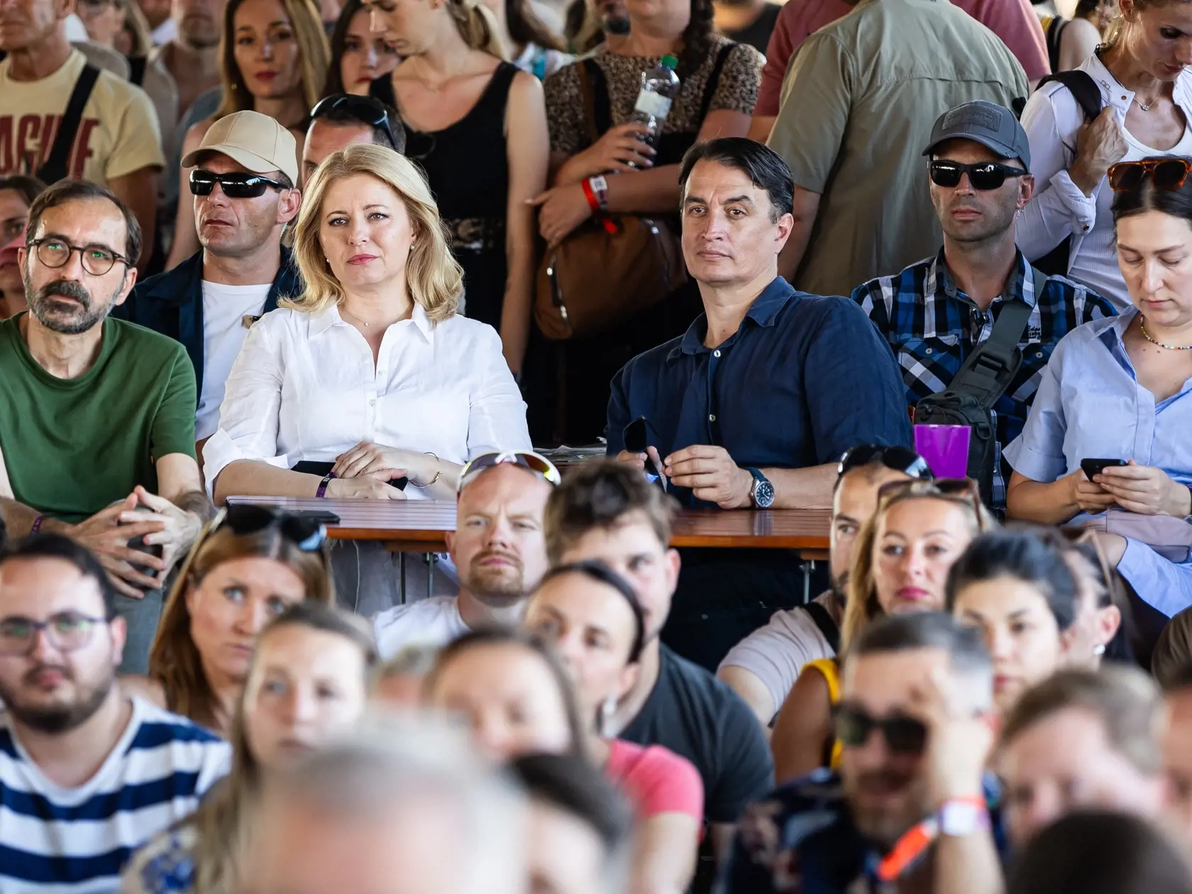 Festival “POHODA 2023” na letisku v Trenčíne. Na snímke Zuzana Čaputová a Juraj Rizman.
