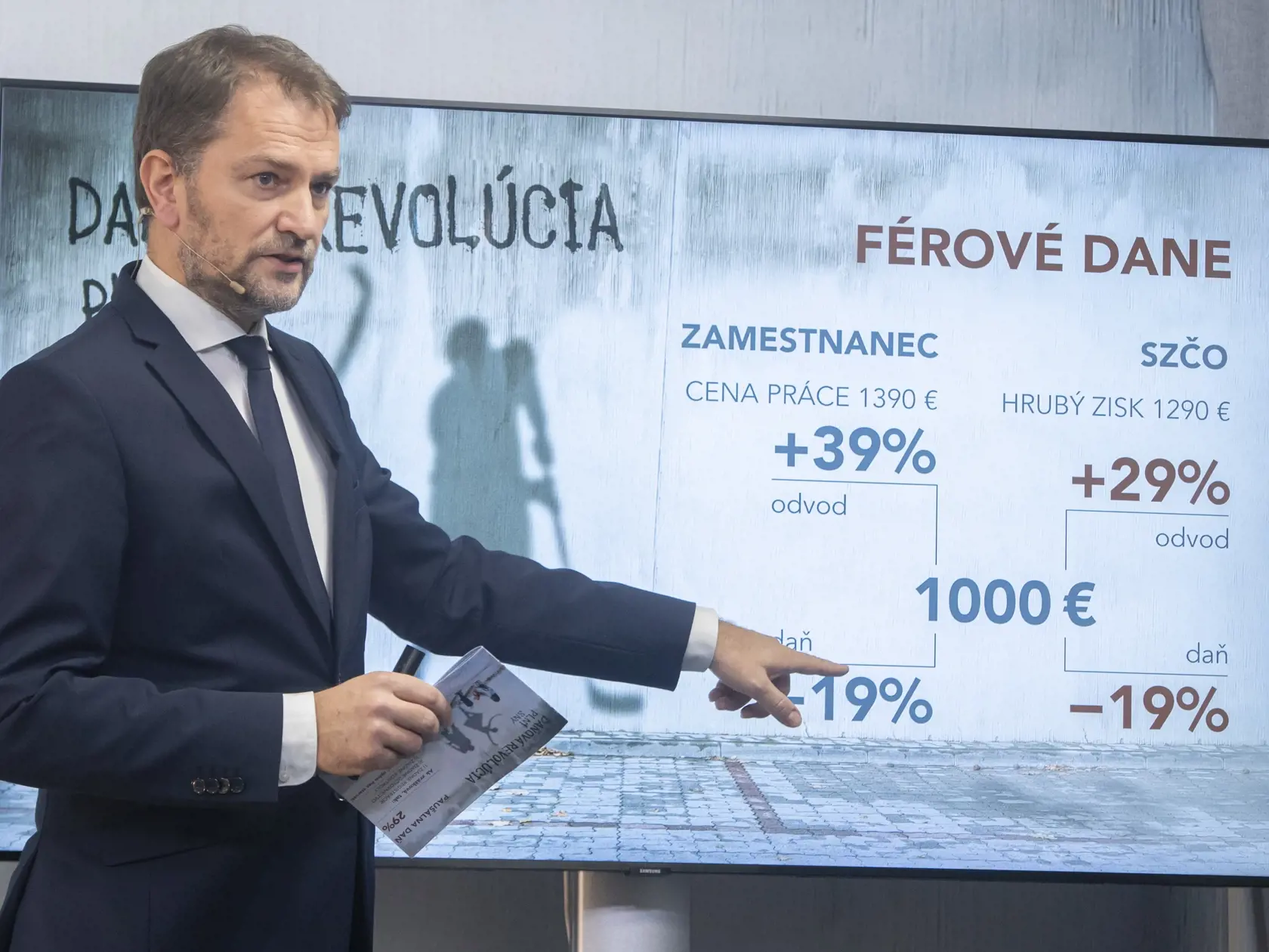 Na snímke podpredseda vlády a minister financií SR Igor Matovič počas brífingu s novinármi na tému: Daňová revolúcia: Zdaňovanie živnostníkov a reštauračný balík zmien 22. novembra 2021 v Bratislave. FOTO TASR - Martin Baumann