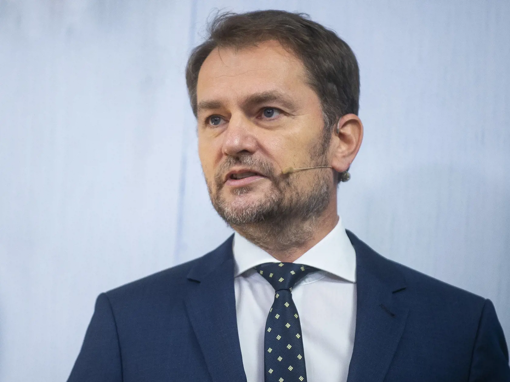 Na snímke minister financií SR Igor Matovič (OĽaNO) počas tlačovej konferencie 14. novembra 2021 v Bratislave. FOTO TASR - Jakub Kotian