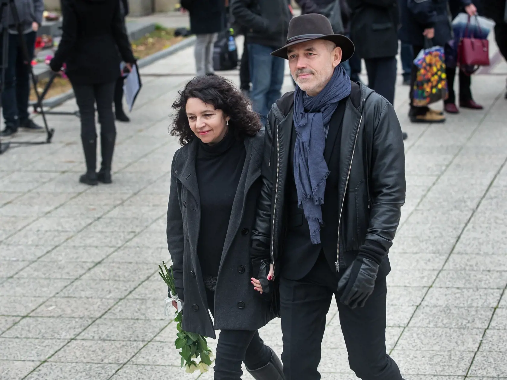 Pohreb speváka Miroslava Žbirku v pražskom krematóriu Strašnice. Na snímke Jan Ponocný.