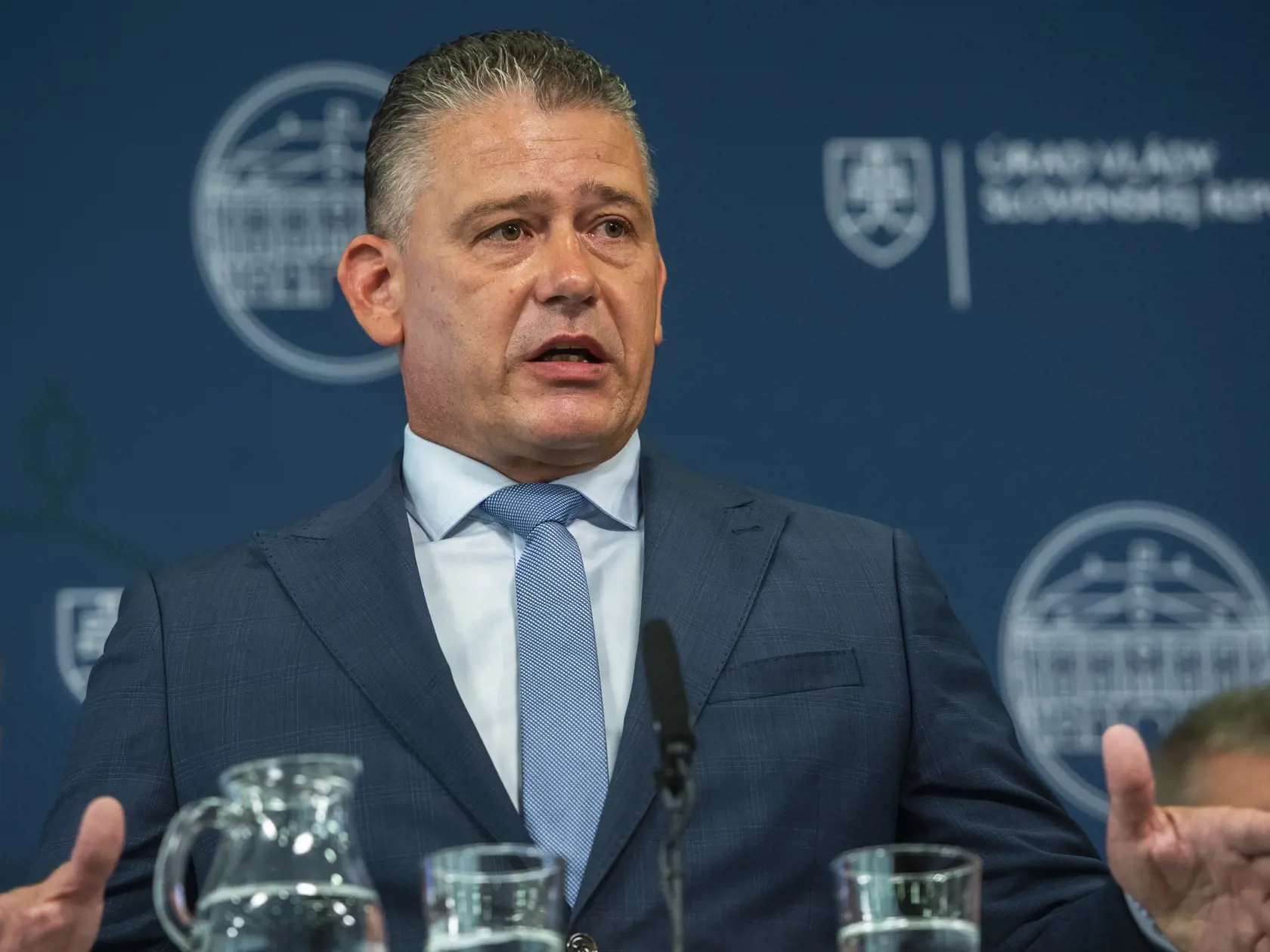 Na snímke minister vnútra SR Roman Mikulec (OĽaNO) počas tlačovej konferencie k novej službe po narodení dieťaťa v Bratislave 25. júla 2022.