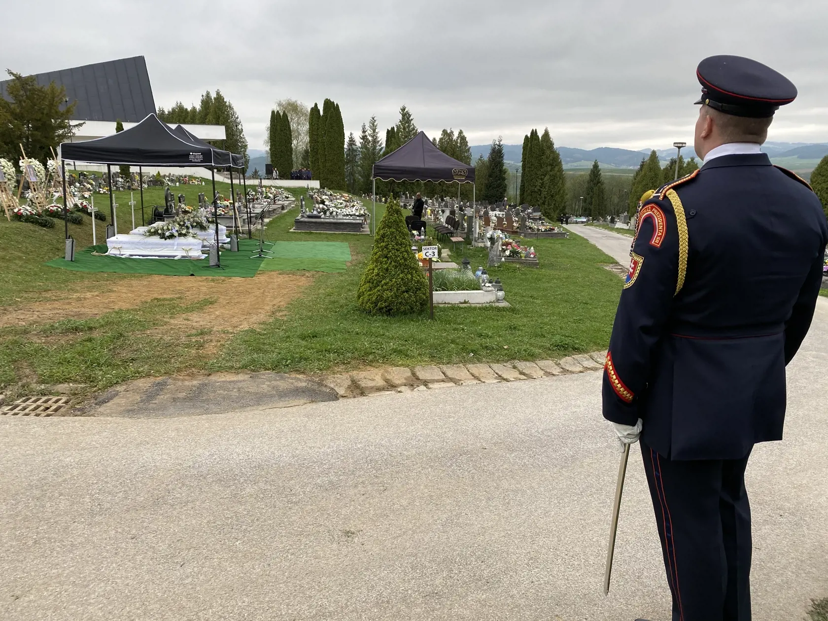 Pohreb troch obetí tragickej havárie pri Spišskej Kapitule v sobotu 6. 4. 2024.